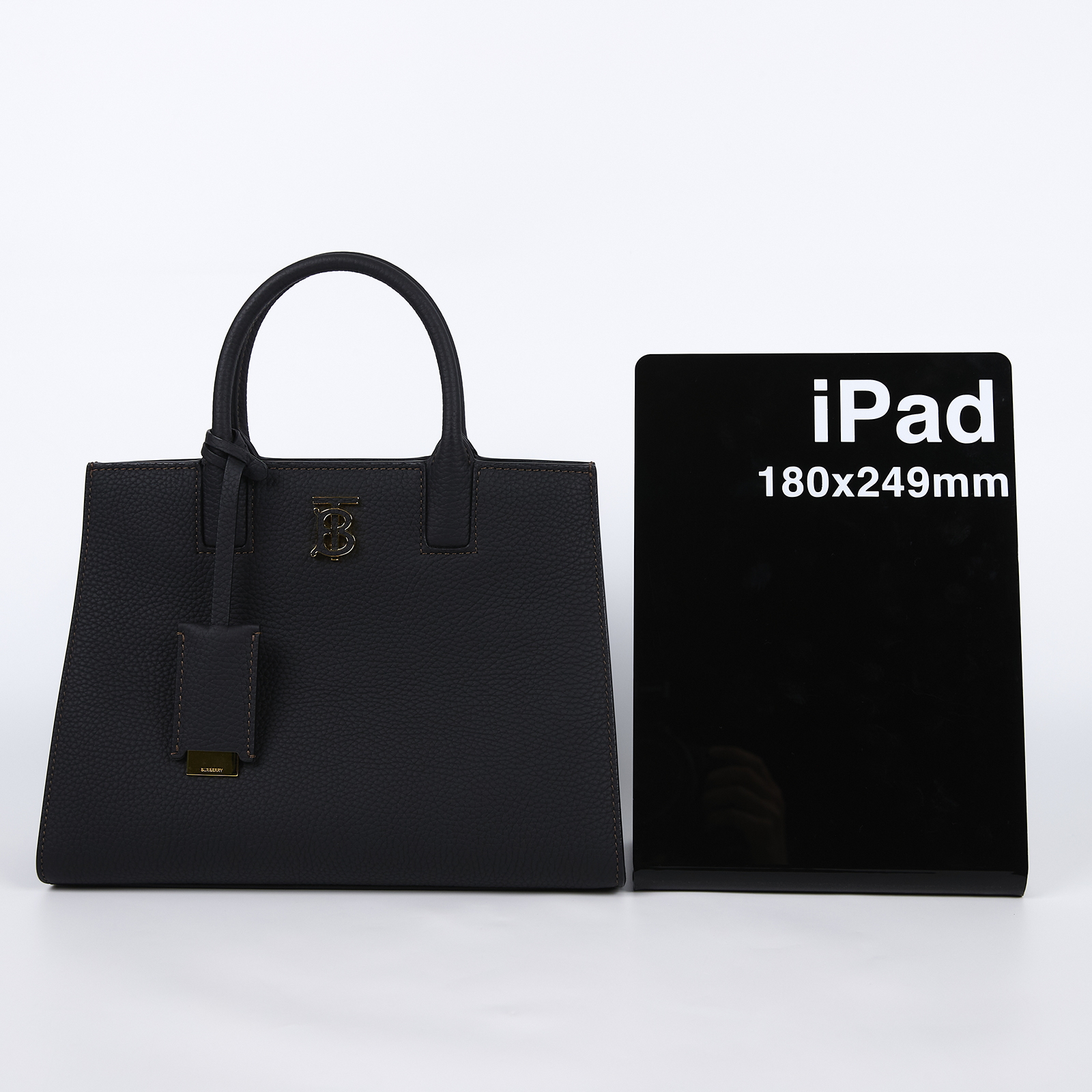 博柏利 BURBERRY Frances TB Plaque 手提包 肩背包 托特包 8072511 黑TB 2WAY 無附屬品
