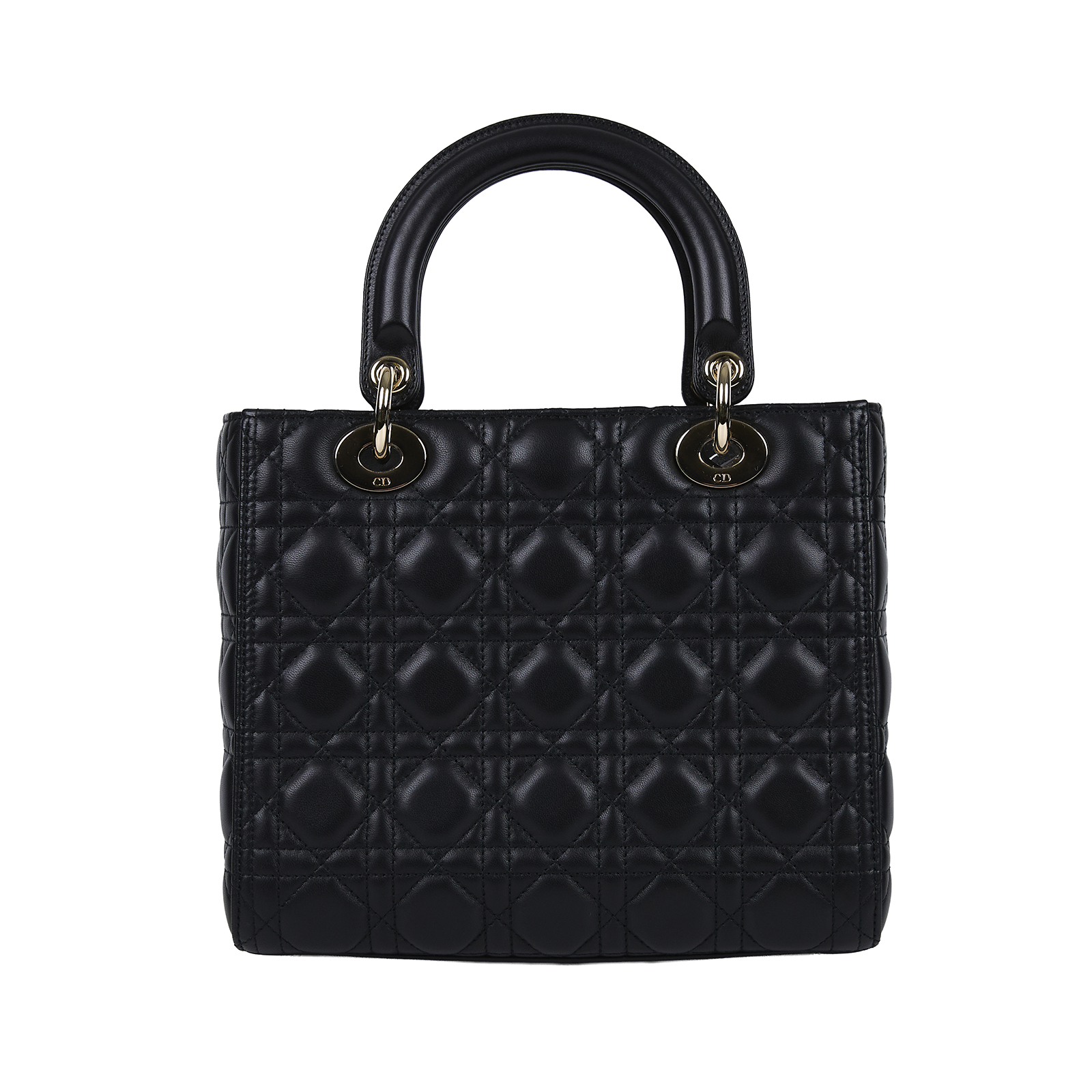 迪奧 CHRISTIAN DIOR Lady Dior 中型 手提 羊皮 藤格纹 M0565ONGEM900  原廠盒子/防塵袋/台灣購買證明/背帶