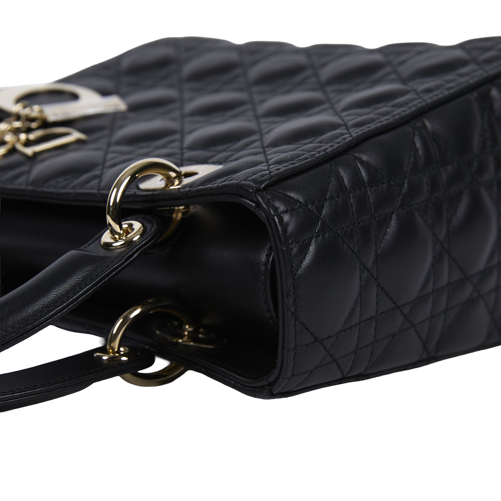 迪奧 CHRISTIAN DIOR Lady Dior 中型 手提 羊皮 藤格纹 M0565ONGEM900  原廠盒子/防塵袋/台灣購買證明/背帶