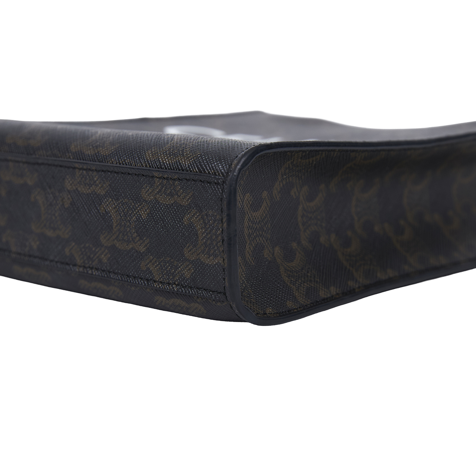 思琳 CELINE Triomphe帆布 迷你 直式 Cabas 肩背 手提包 194372BZK 黑凱旋門直立CABAS MINI 防塵袋