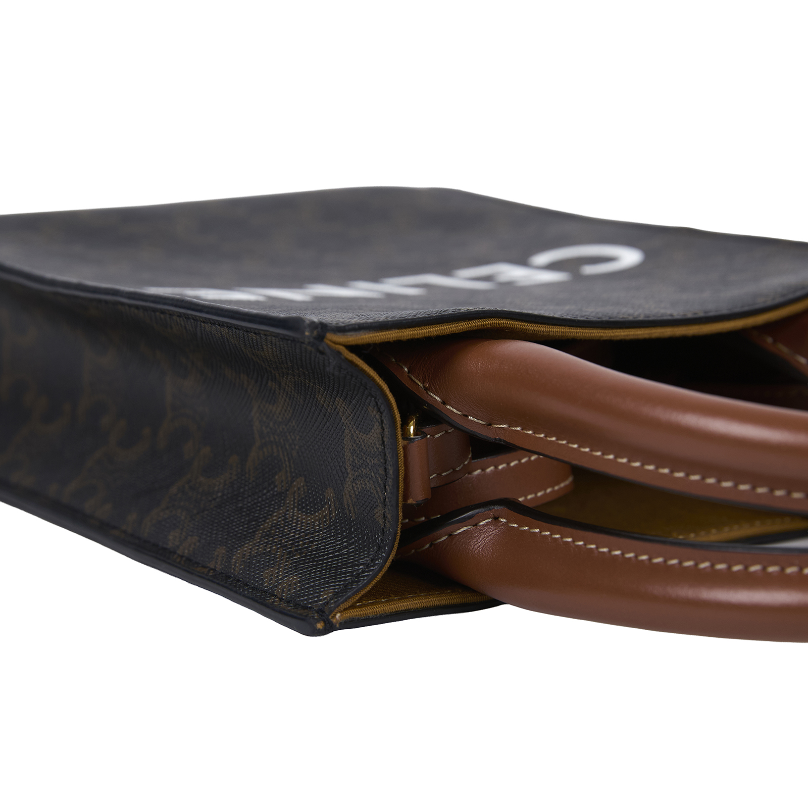 思琳 CELINE Triomphe帆布 迷你 直式 Cabas 肩背 手提包 194372BZK 黑凱旋門直立CABAS MINI 防塵袋