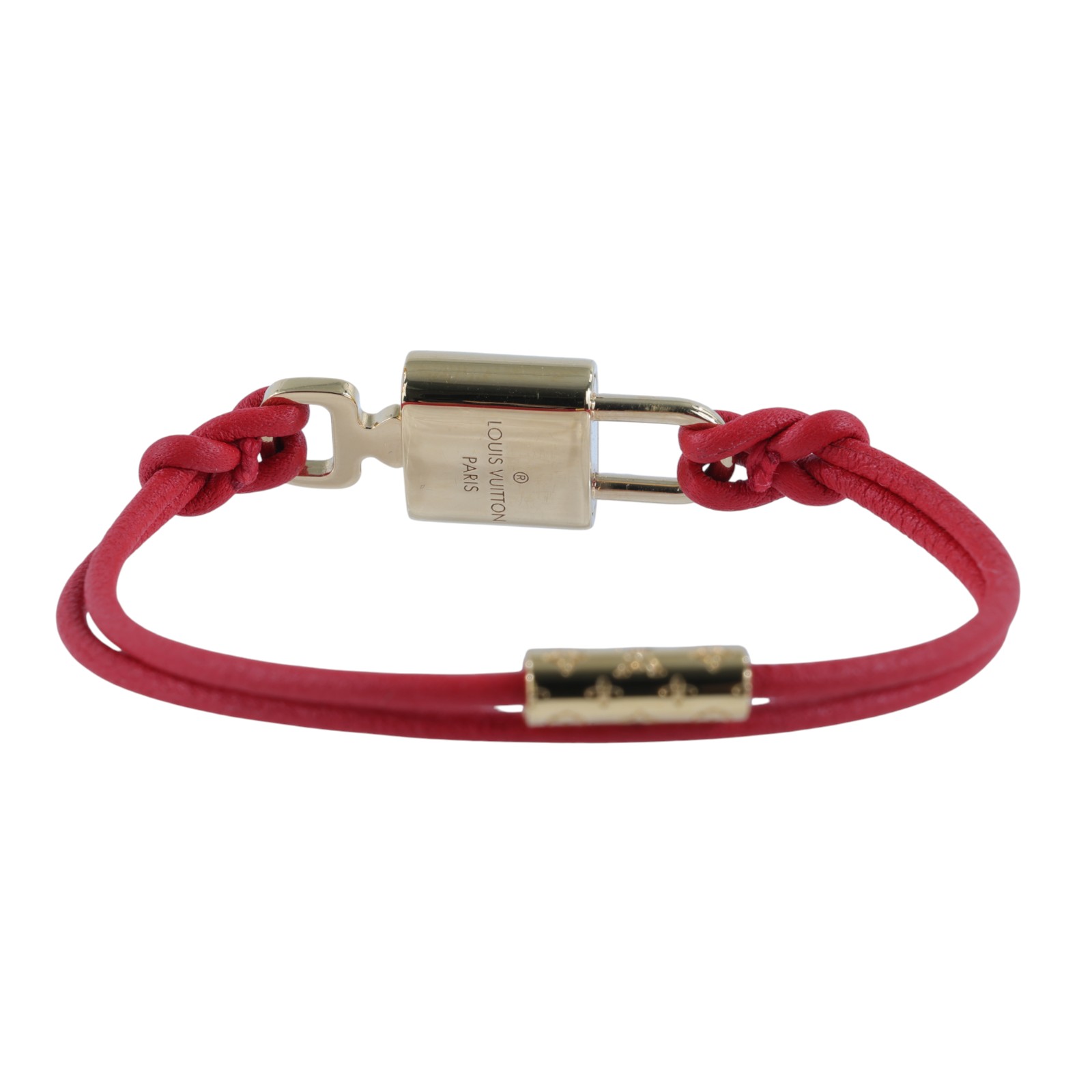 路易威登 LOUIS VUITTON LV Padlock 手鐲 紅色 M8139F 紅PADLOCK手環 原廠盒子/內襯