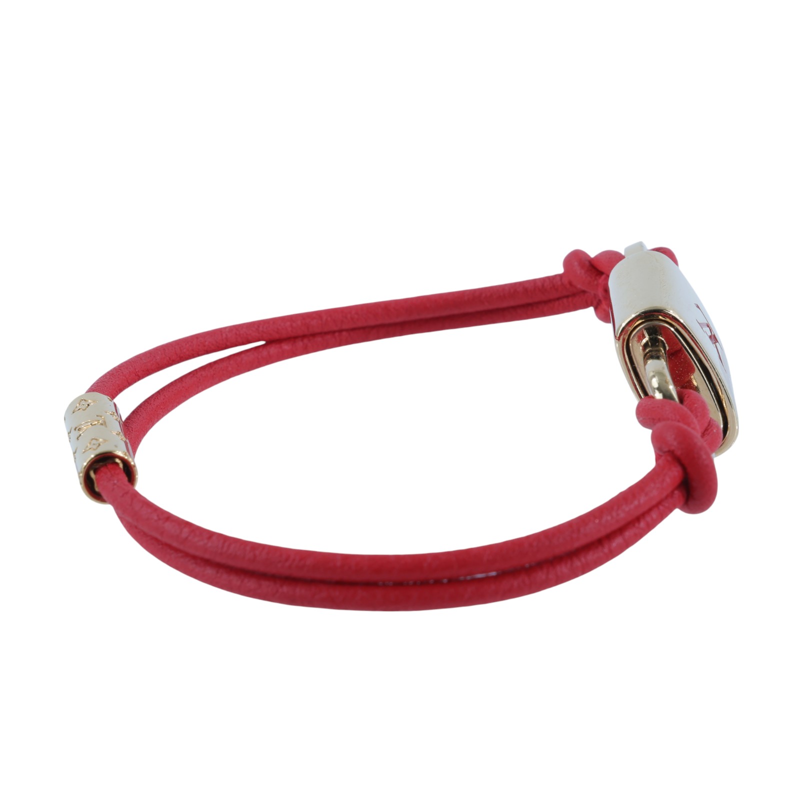 路易威登 LOUIS VUITTON LV Padlock 手鐲 紅色 M8139F 紅PADLOCK手環 原廠盒子/內襯