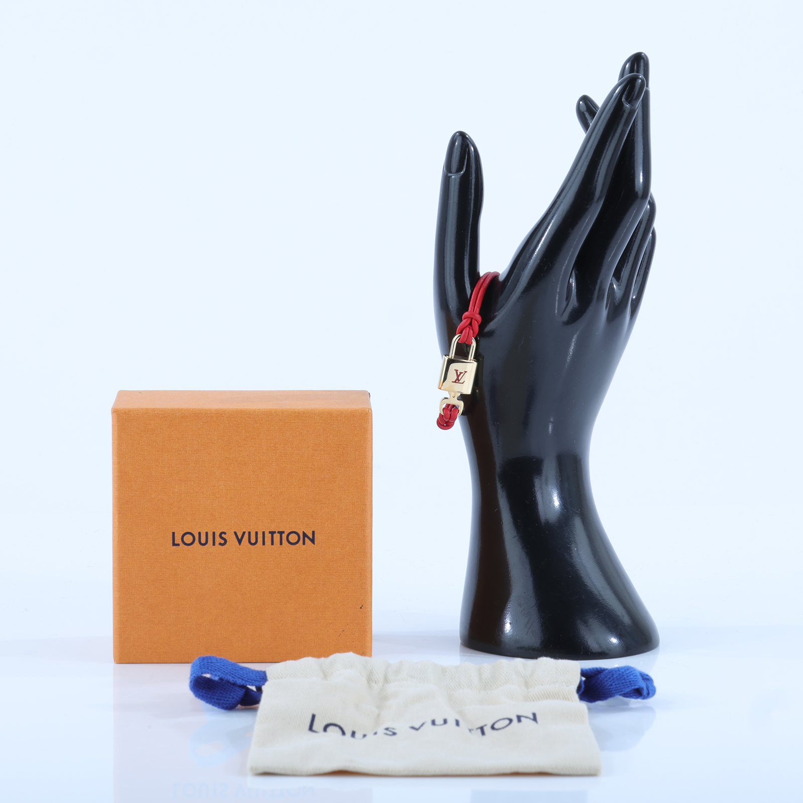 路易威登 LOUIS VUITTON LV Padlock 手鐲 紅色 M8139F 紅PADLOCK手環 原廠盒子/內襯