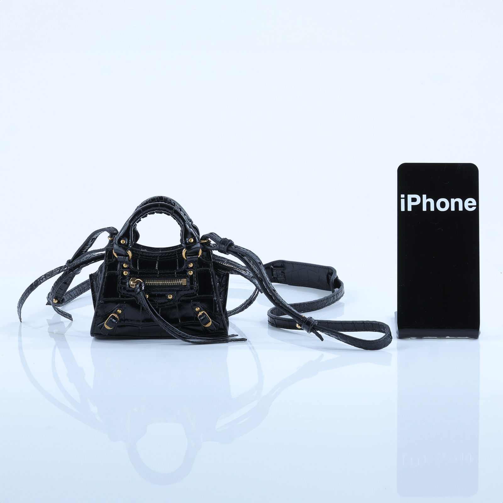 巴黎世家 BALENCIAGA NEO CLASSIC CITY 機車包 6695371ROD1 黑鱷魚壓紋Mini Neo Classic 防塵袋