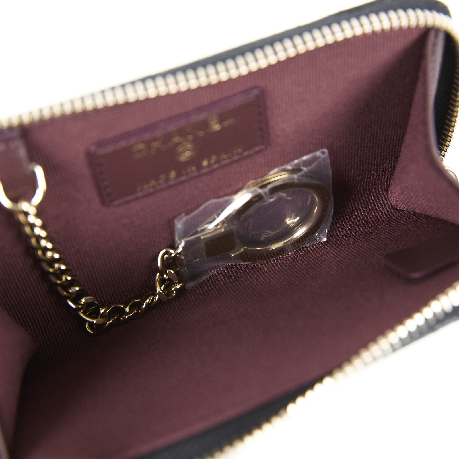 香奈兒 CHANEL CC LOGO 菱格紋 鑰匙包 零錢包 AP0221 晶片款 黑荔枝零錢鑰匙包 原廠盒子/防塵袋