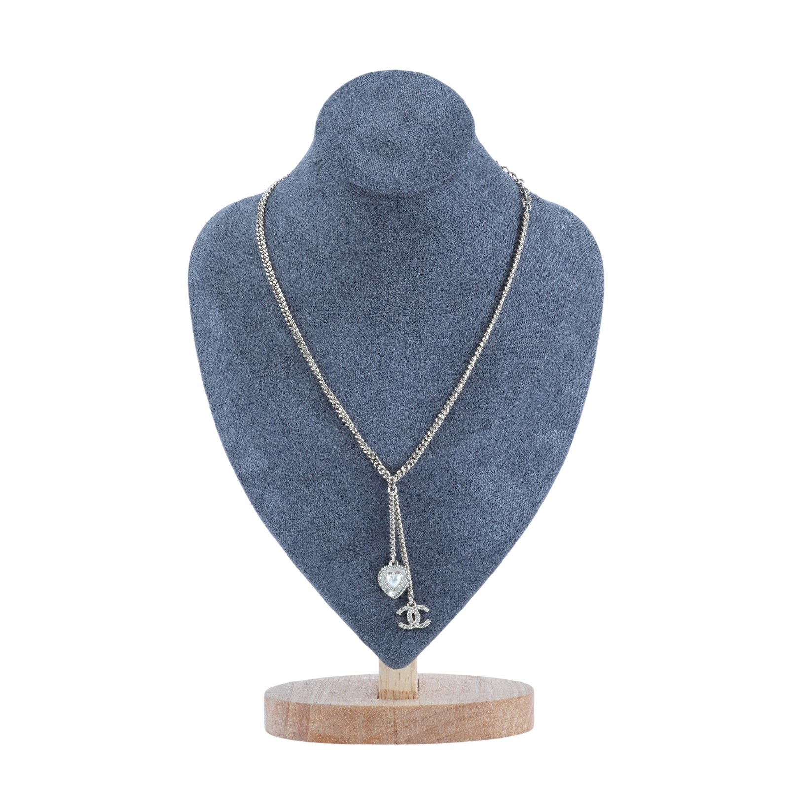 香奈兒 CHANEL CC LOGO 項鍊 5176777577265C24A 水鑽雙C愛心項鍊 原廠盒子/內襯