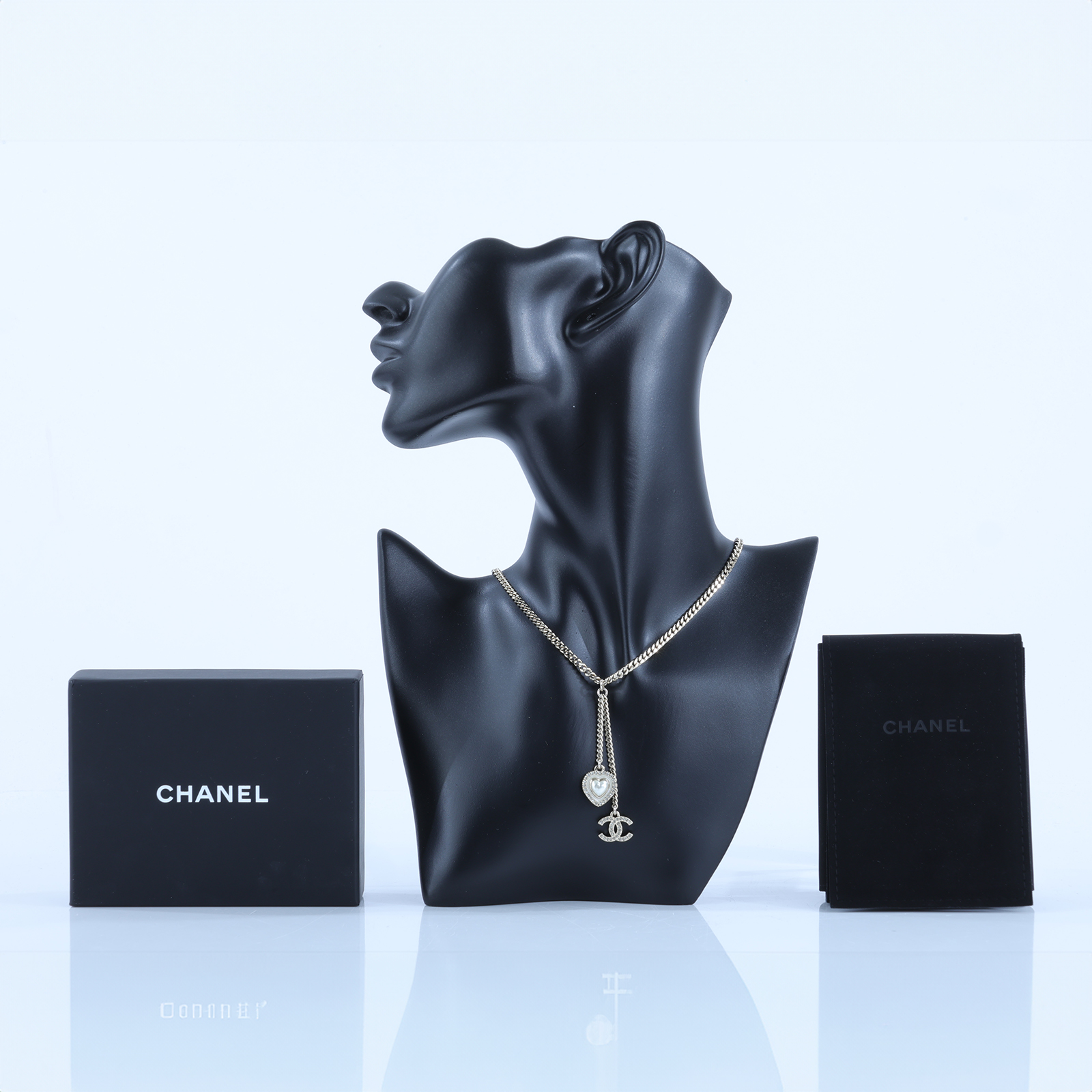 香奈兒 CHANEL CC LOGO 項鍊 5176777577265C24A 水鑽雙C愛心項鍊 原廠盒子/內襯