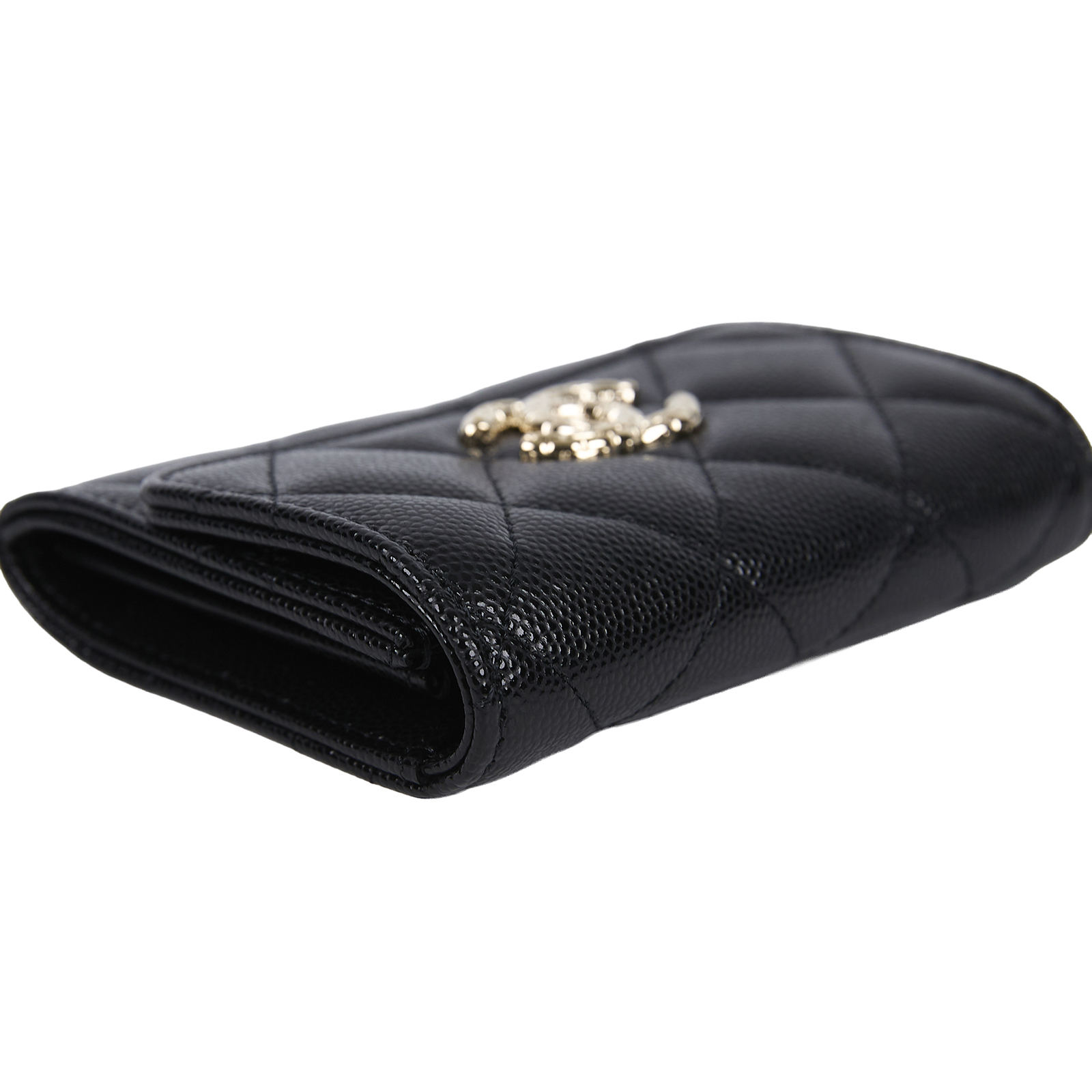 香奈兒 CHANEL CC LOGO 零錢包 卡片夾 AP31979B 晶片款 黑金荔枝絲巾卡包 防塵袋