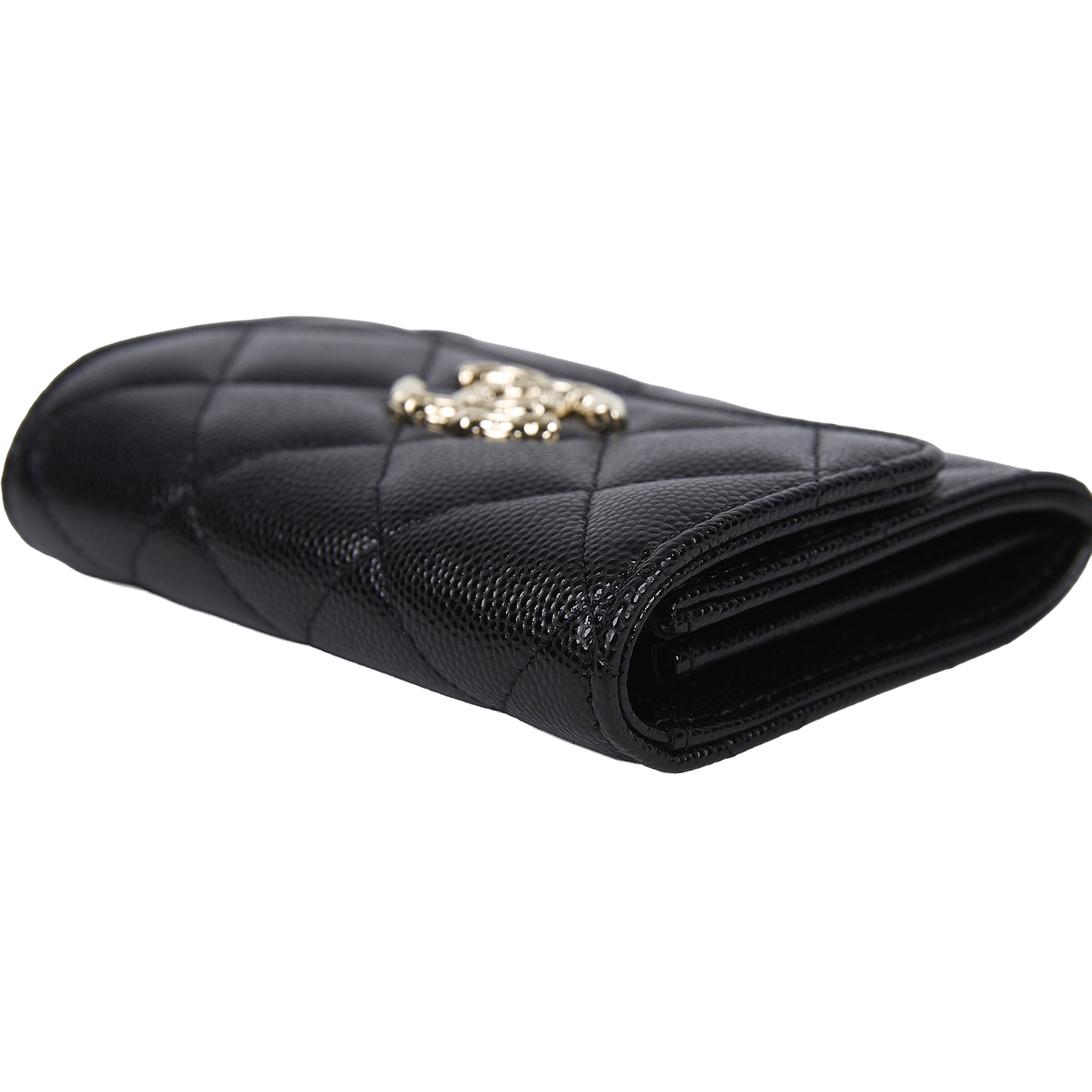 香奈兒 CHANEL CC LOGO 零錢包 卡片夾 AP31979B 晶片款 黑金荔枝絲巾卡包 防塵袋