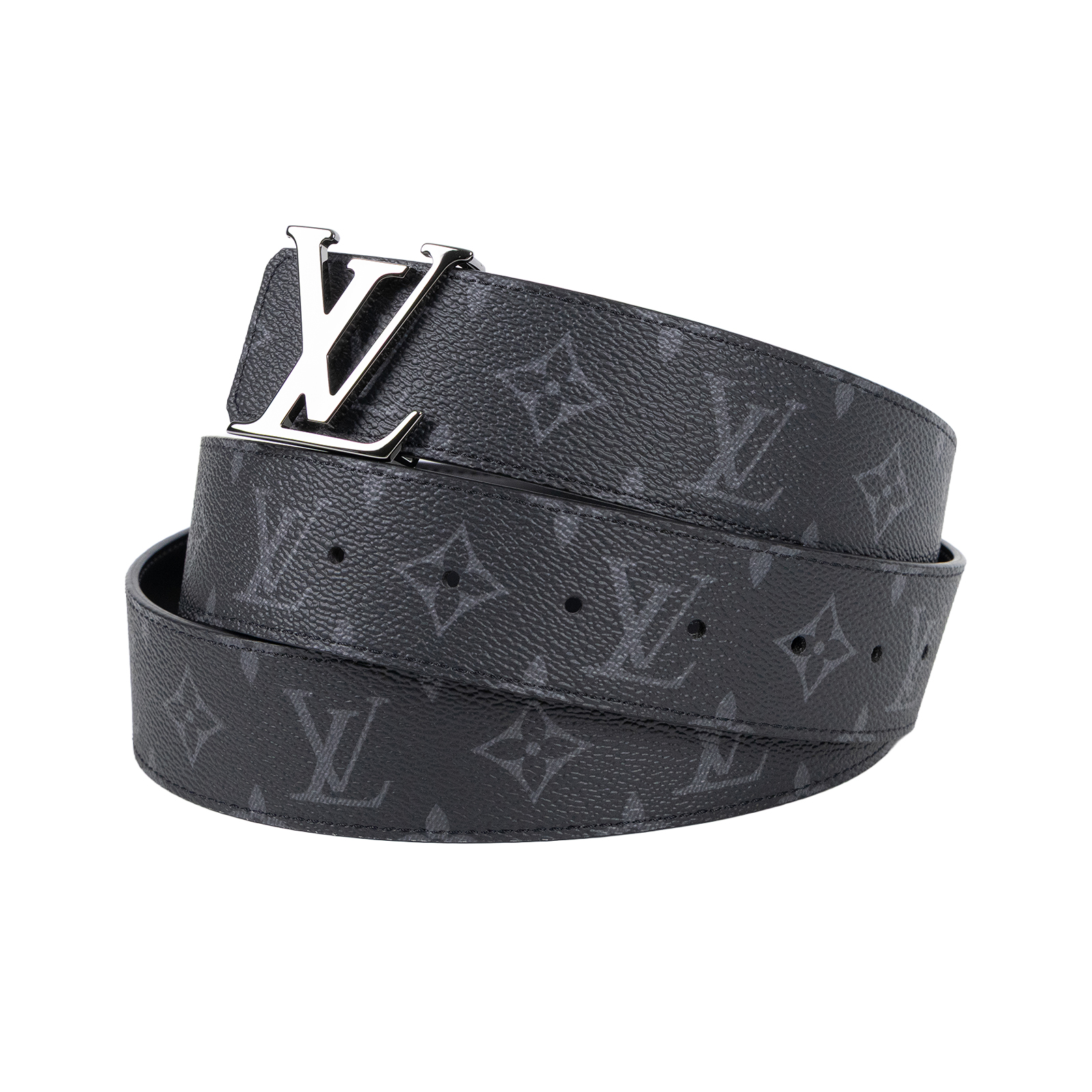 路易威登 LOUIS VUITTON LV Initiales 40毫米 雙面皮帶 M9043V 黑原花皮帶 防塵袋