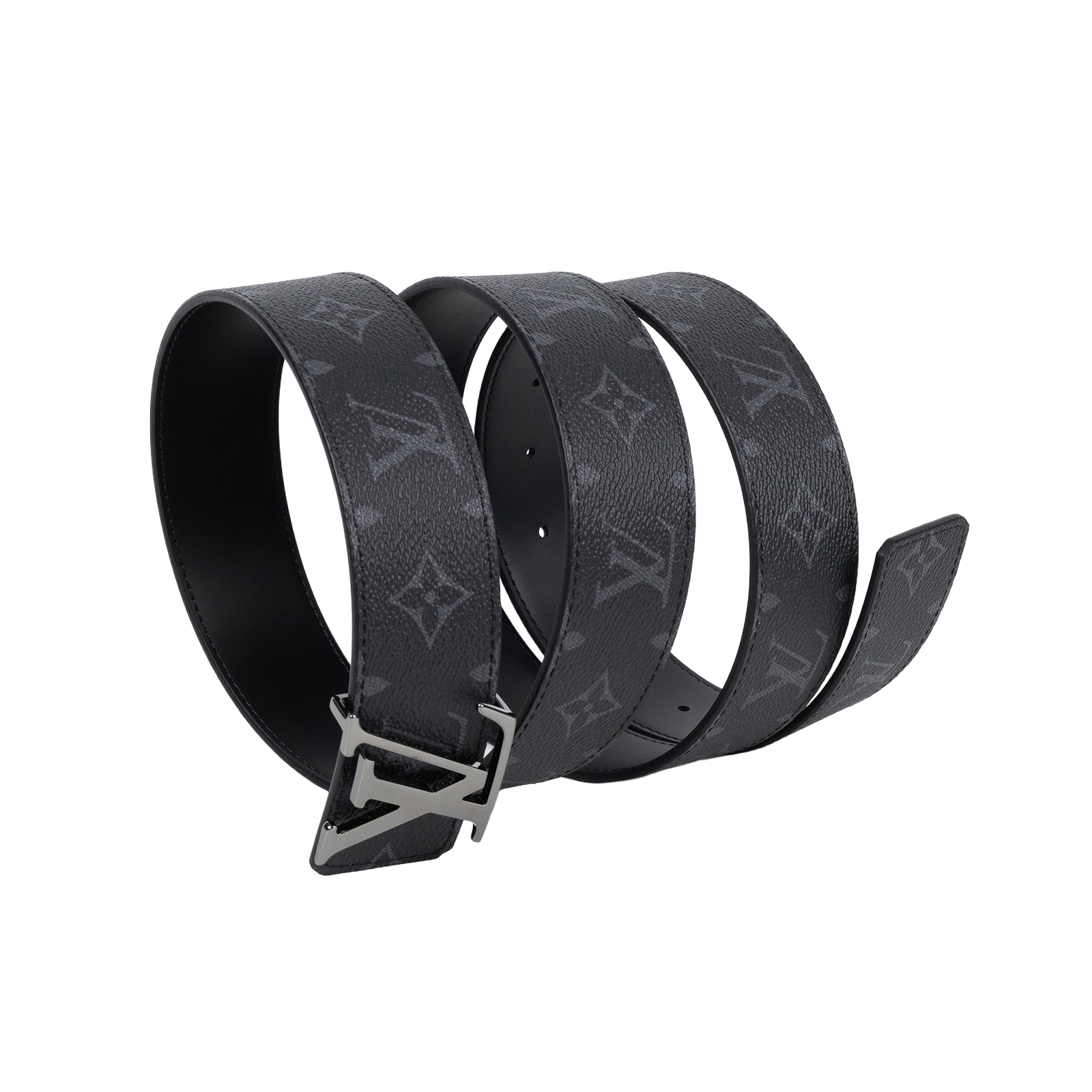 路易威登 LOUIS VUITTON LV Initiales 40毫米 雙面皮帶 M9043V 黑原花皮帶 防塵袋