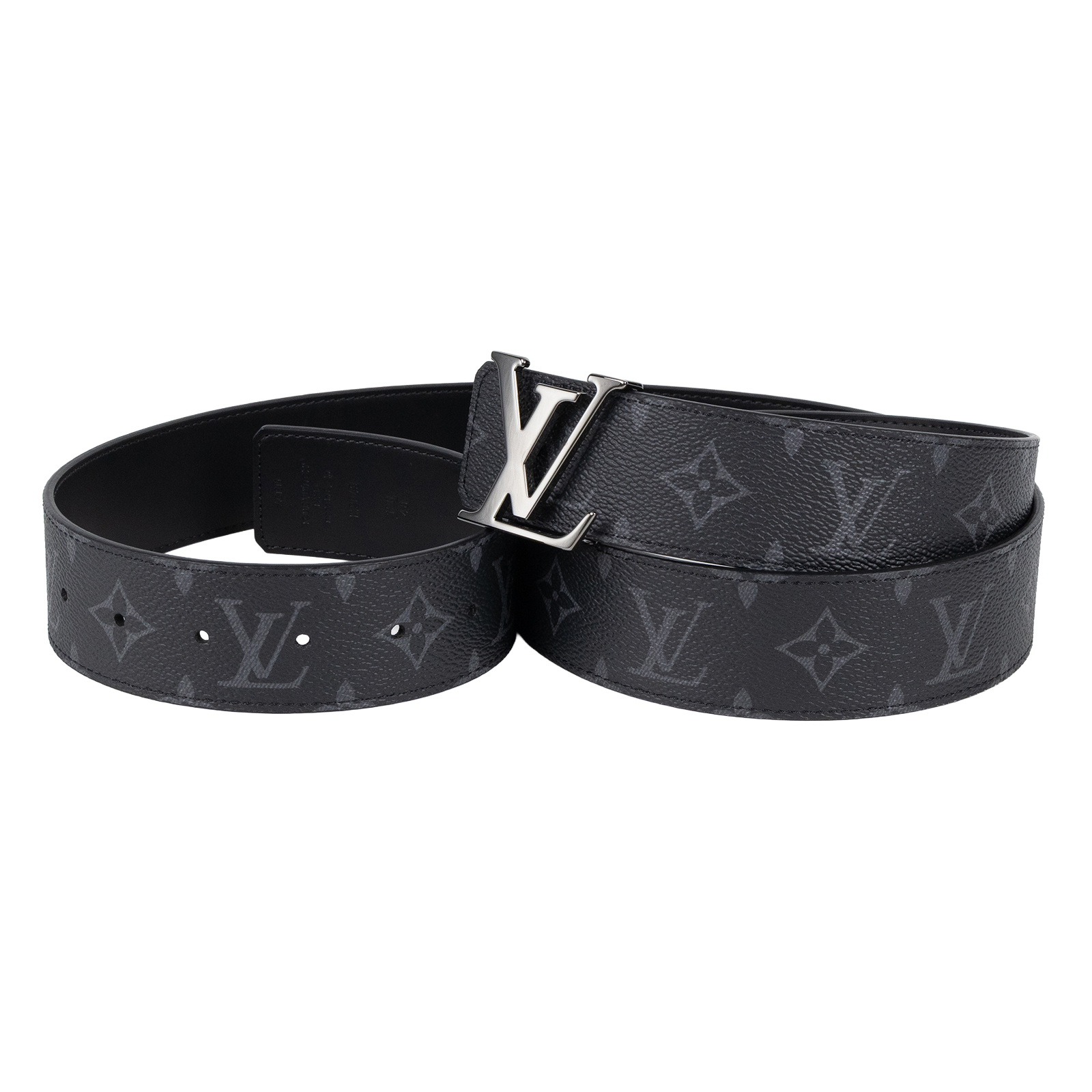 路易威登 LOUIS VUITTON LV Initiales 40毫米 雙面皮帶 M9043V 黑原花皮帶 防塵袋