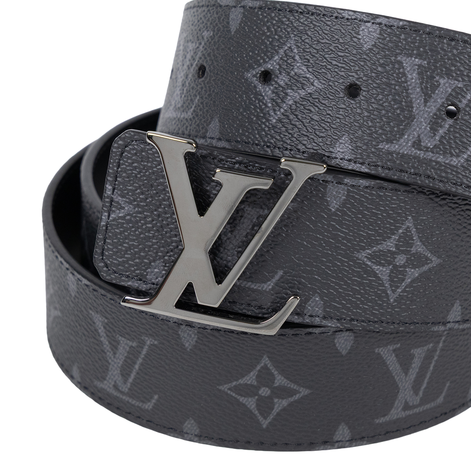 路易威登 LOUIS VUITTON LV Initiales 40毫米 雙面皮帶 M9043V 黑原花皮帶 防塵袋