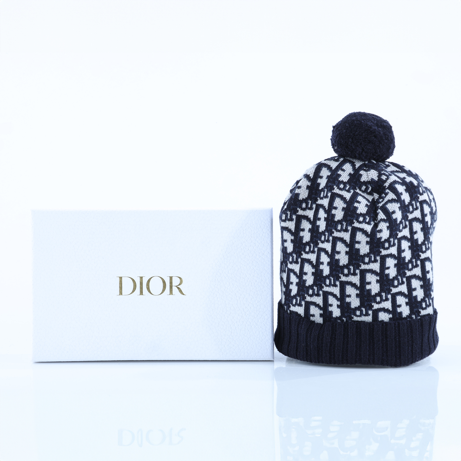 迪奧 CHRISTIAN DIOR 針織帽 25DOB701I099 老花BEANIE毛線帽 原廠盒子