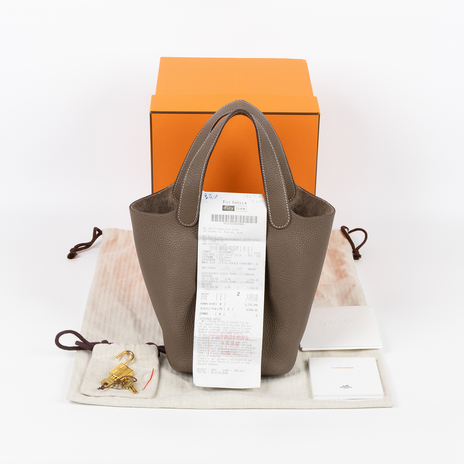 愛馬仕 Hermes Picotin Lock 18 菜籃子包 金色五金 大象灰 H056289CC18 Z刻  原廠盒子/防塵袋/鎖組/收據