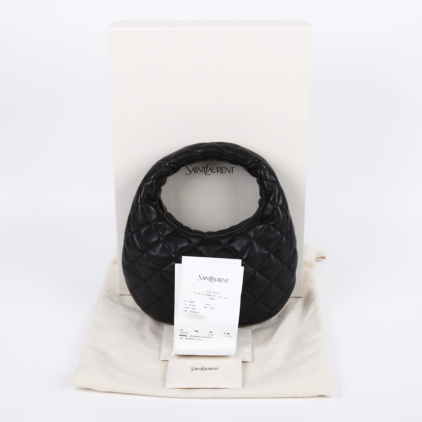 聖羅蘭 YSL SAINT LAURENT Icarino 絎縫 納帕皮 手提包 851689AAANG 黑ICARINO肩背包 原廠盒子/防塵袋/購買證明