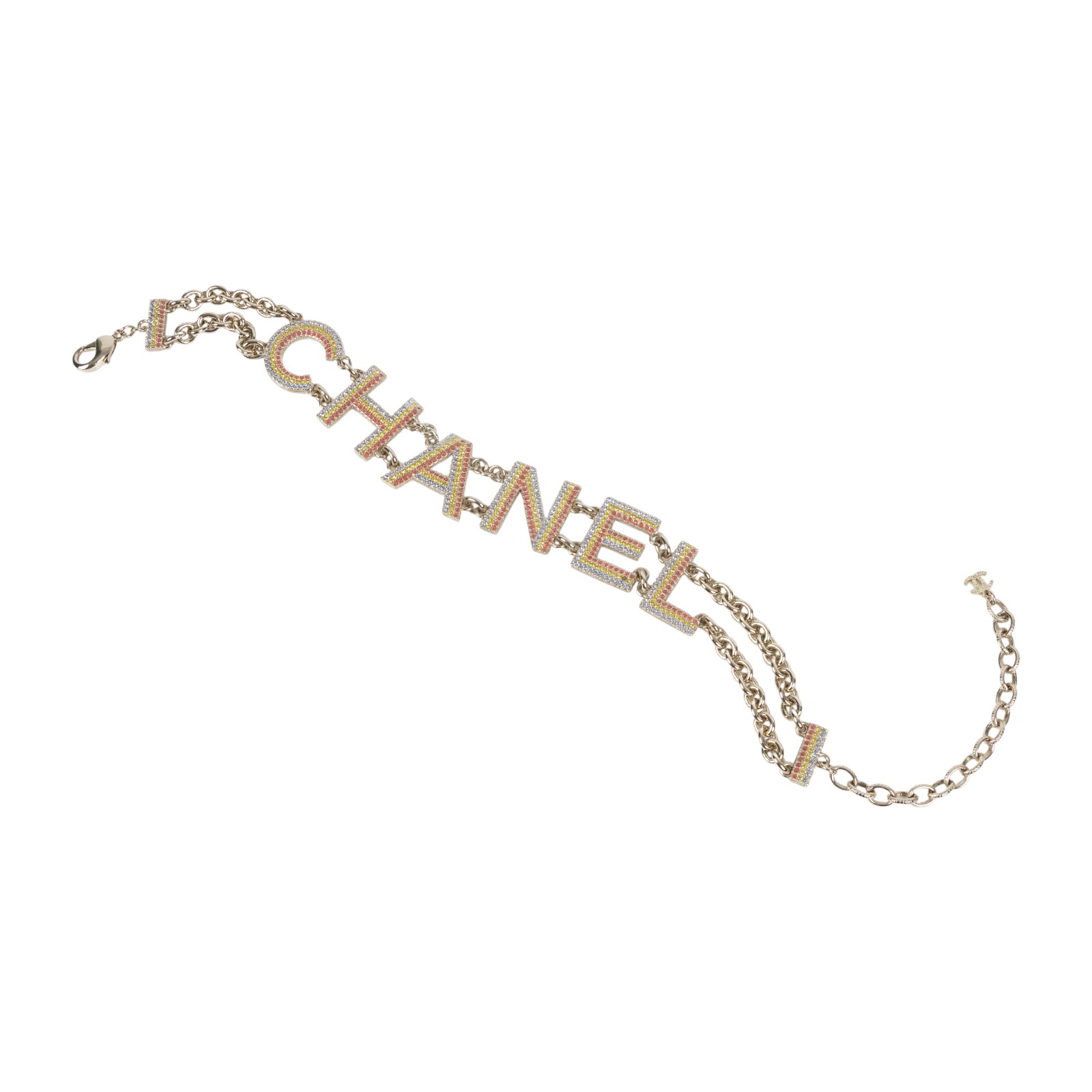 香奈兒 CHANEL CC LOGO 字母 項鍊 A23C CHANEL鎖骨鏈 原廠盒子/內襯