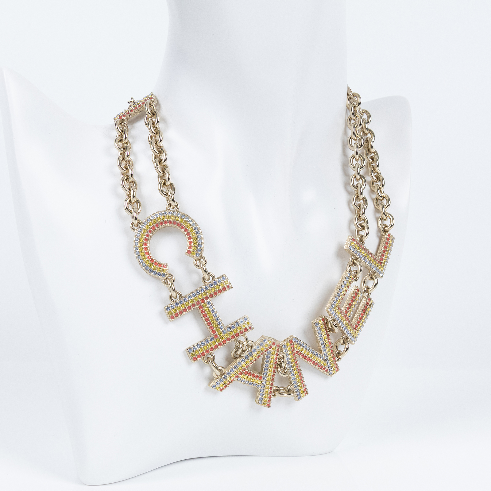 香奈兒 CHANEL CC LOGO 字母 項鍊 A23C CHANEL鎖骨鏈 原廠盒子/內襯