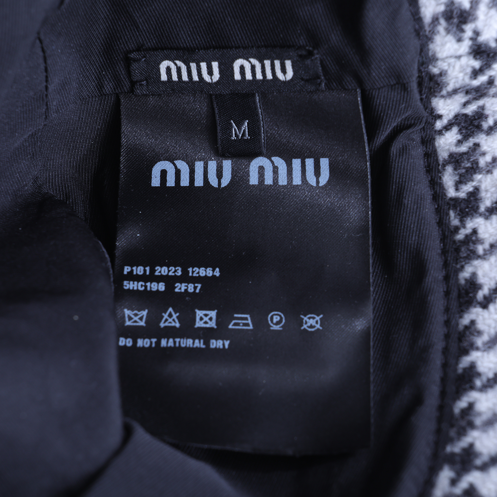 繆繆 MIU MIU 水桶帽 5HC196_2F87_M 千鳥格漁夫帽 #M 無附屬品