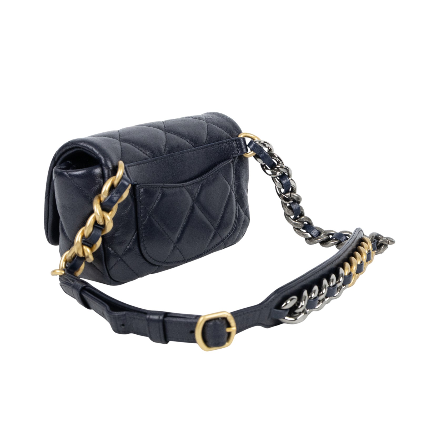 香奈兒 CHANEL CC LOGO 19 側背包 口蓋包 AS1163 30開 深藍19腰包 原廠盒子/防塵袋/保證卡