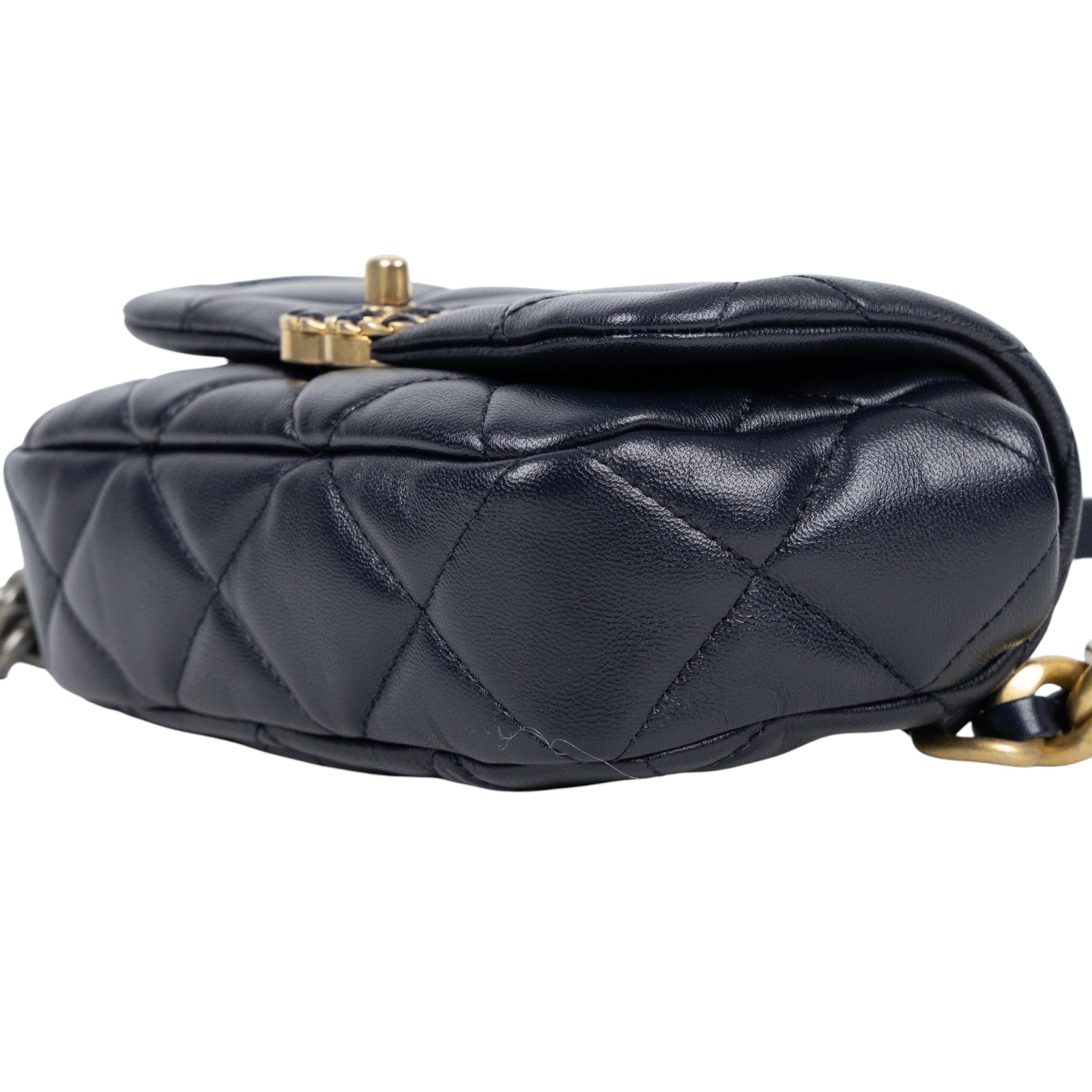 香奈兒 CHANEL CC LOGO 19 側背包 口蓋包 AS1163 30開 深藍19腰包 原廠盒子/防塵袋/保證卡