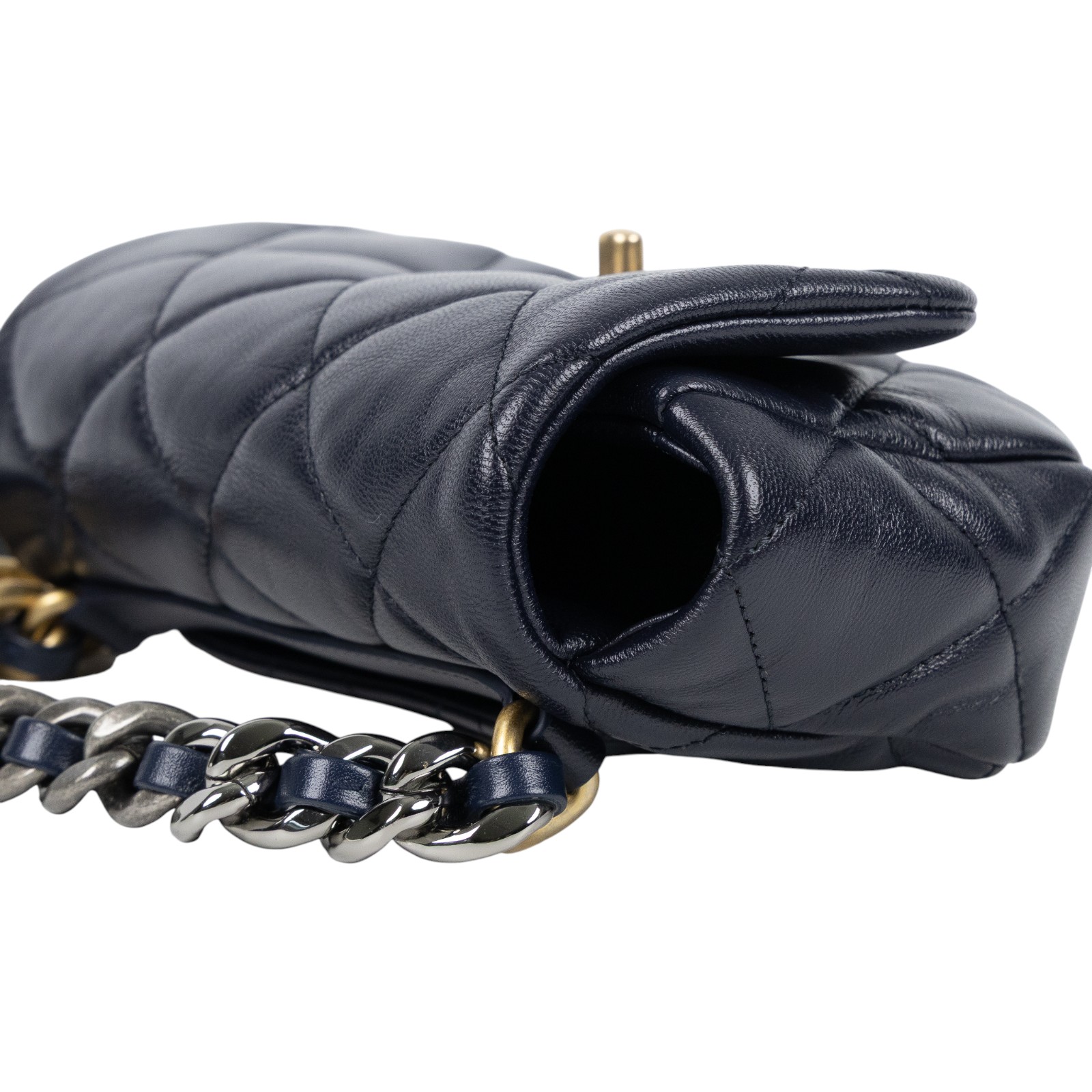 香奈兒 CHANEL CC LOGO 19 側背包 口蓋包 AS1163 30開 深藍19腰包 原廠盒子/防塵袋/保證卡