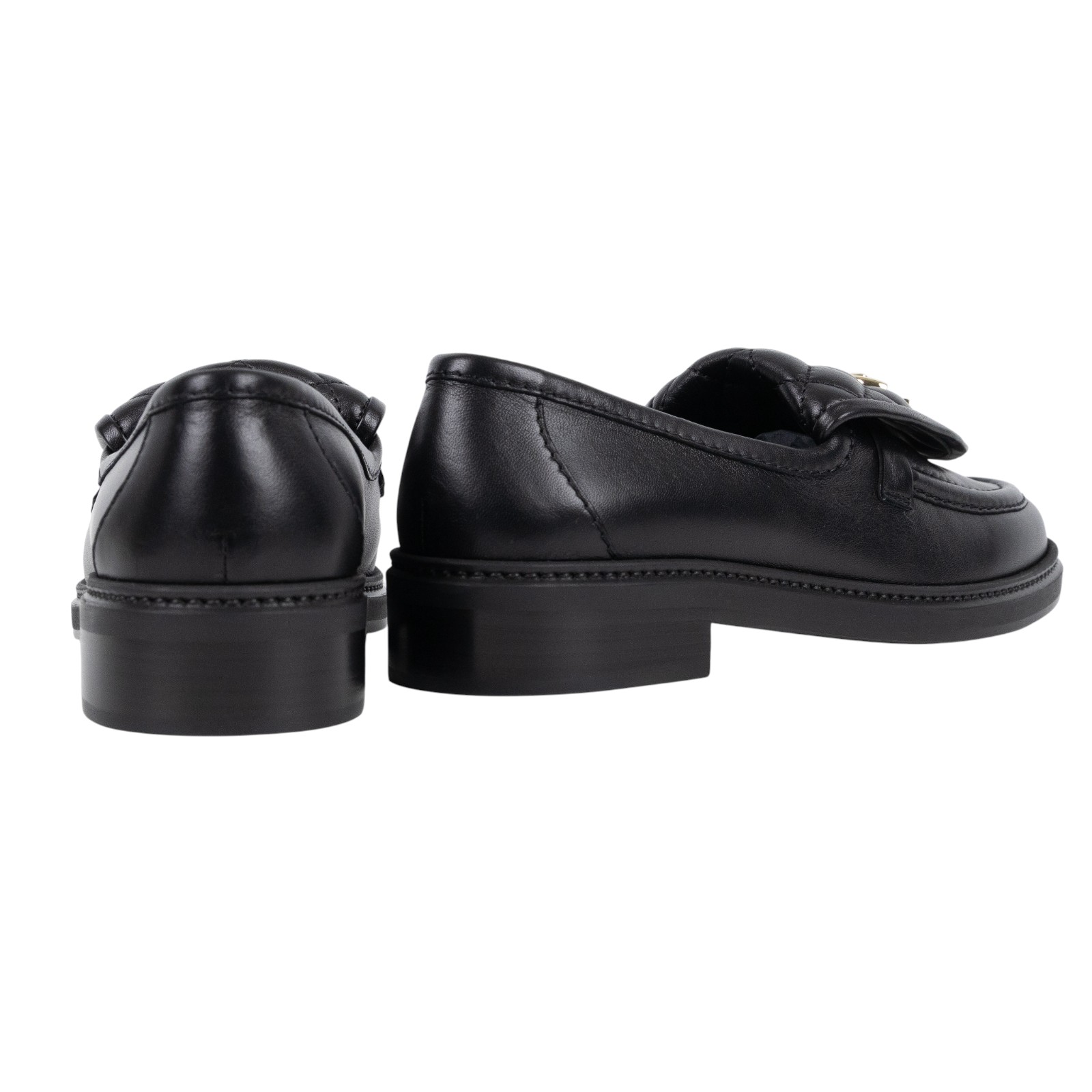 香奈兒 CHANEL CC LOGO 平底鞋 皮鞋 G36646_38 黑金樂福鞋 無附屬品