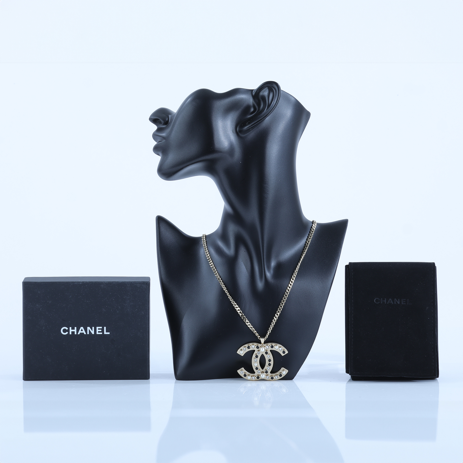 香奈兒 CHANEL CC LOGO 項鍊 5176811709190B23K 大雙C項鍊 原廠盒子/內襯