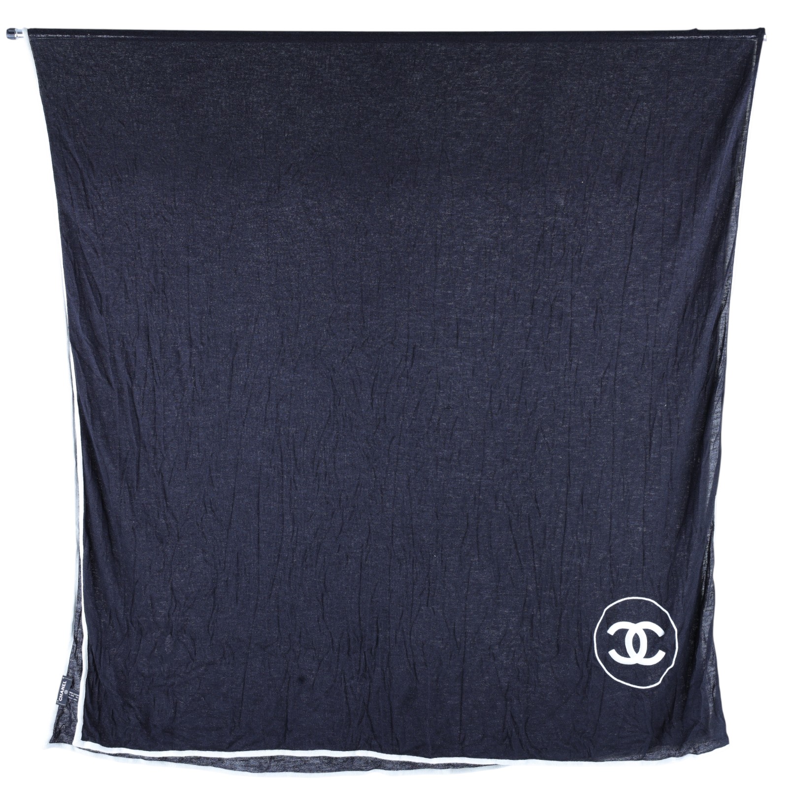 香奈兒 CHANEL CC LOGO 披肩 圍巾  黑雙C圍巾 無附屬品