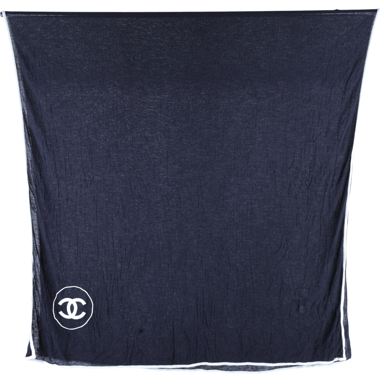 香奈兒 CHANEL CC LOGO 披肩 圍巾  黑雙C圍巾 無附屬品