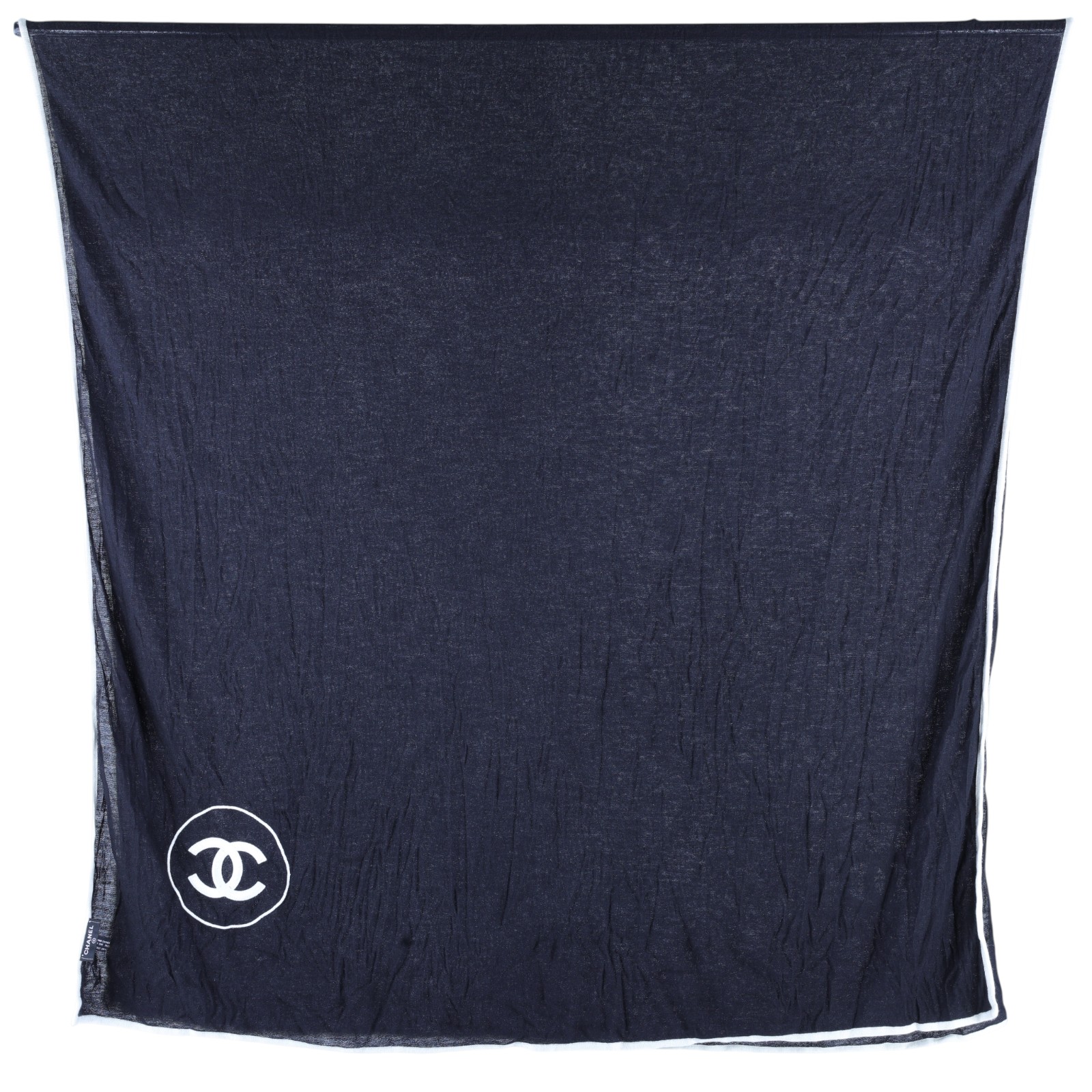 香奈兒 CHANEL CC LOGO 披肩 圍巾  黑雙C圍巾 無附屬品