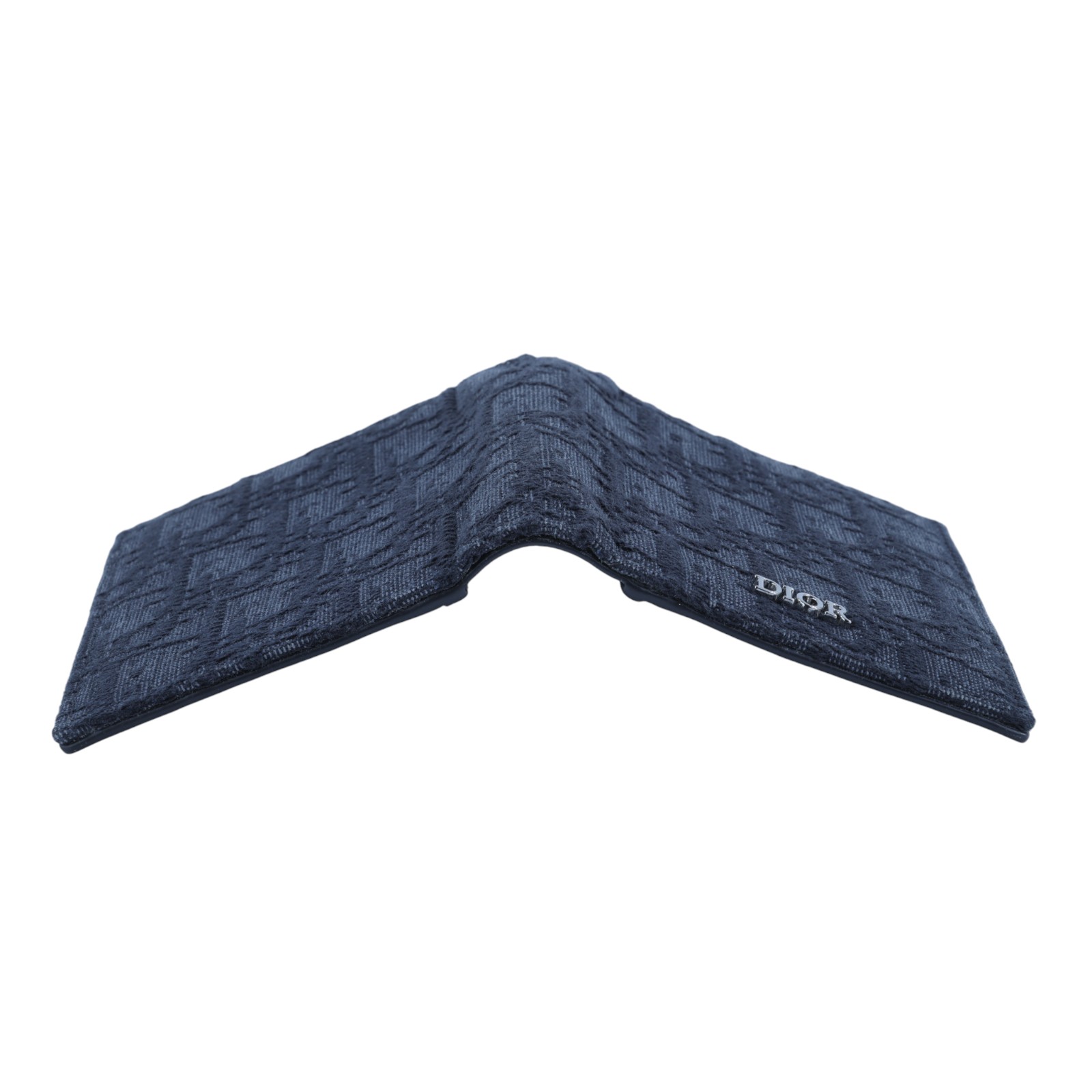 迪奧 CHRISTIAN DIOR 對折卡夾 2ESCH138YSE 深色緹花二折卡夾 原廠盒子/防塵袋/購買證明