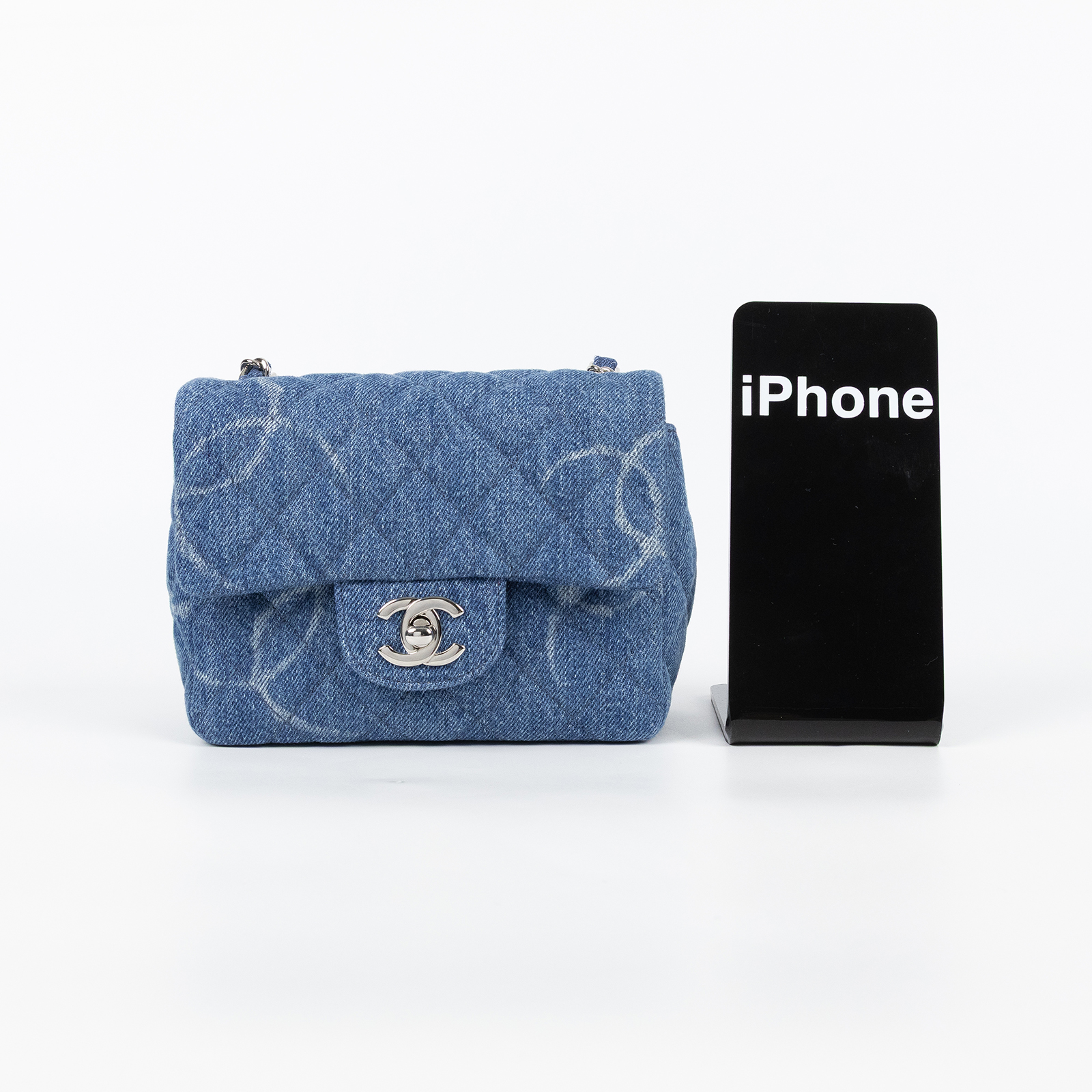 香奈兒 CHANEL 丹寧 菱格方胖 肩背 斜背包  30開丹寧方胖 原廠盒子/防塵袋/保證卡