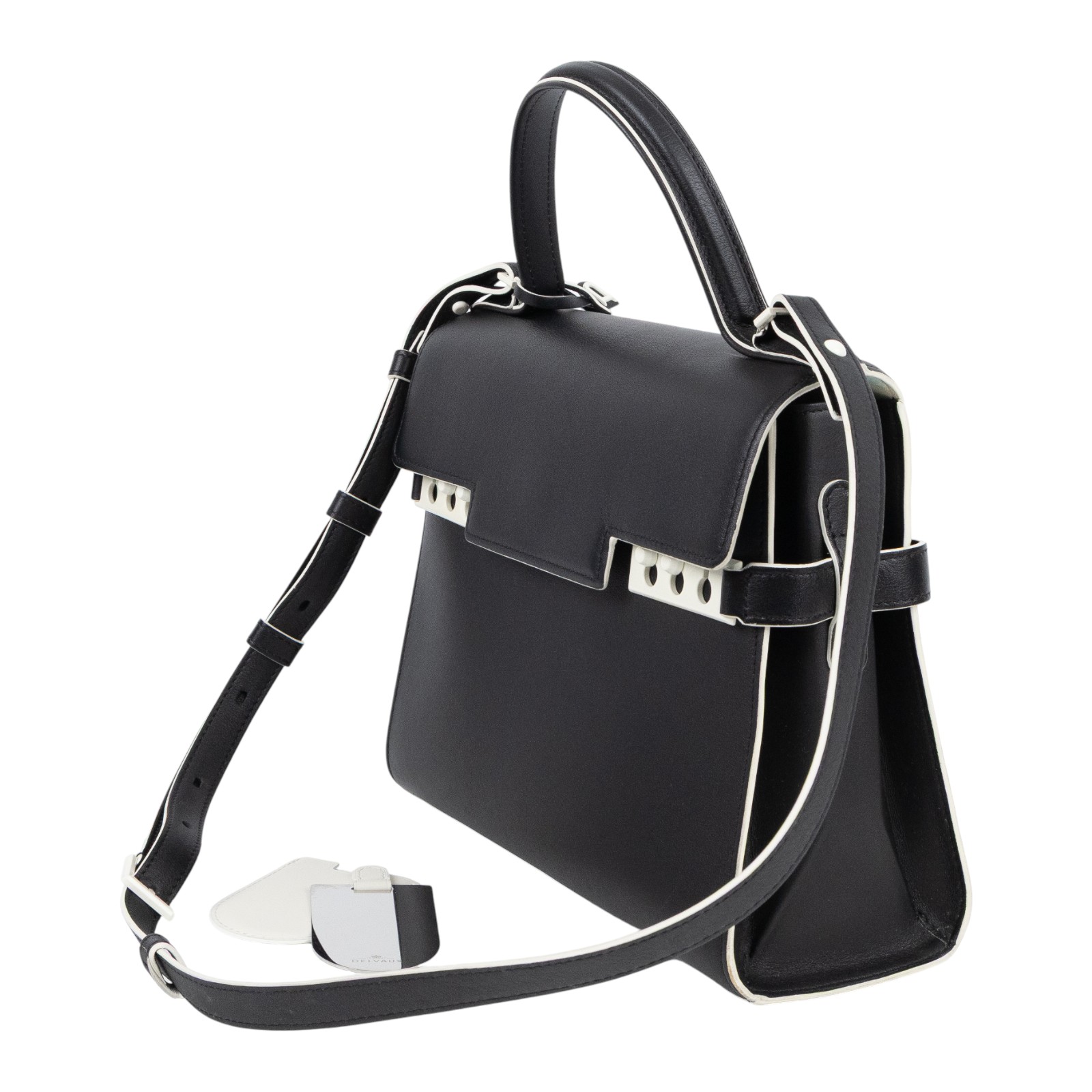 德爾沃 DELVAUX  Tempete MM 手提包 AA0611AMF099ZPA 黑TEMPETE MM 原廠盒子/防塵袋/背帶