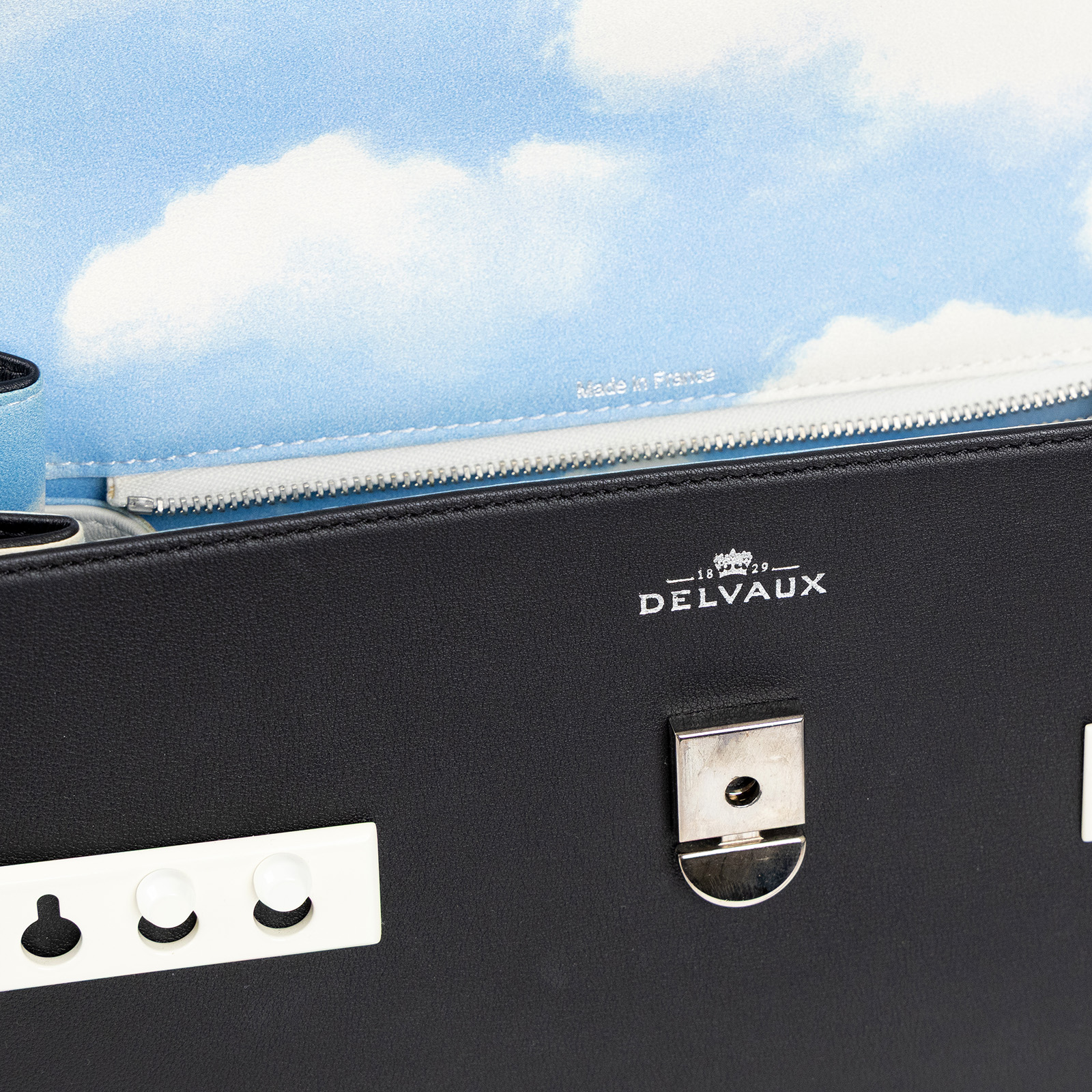 德爾沃 DELVAUX  Tempete MM 手提包 AA0611AMF099ZPA 黑TEMPETE MM 原廠盒子/防塵袋/背帶