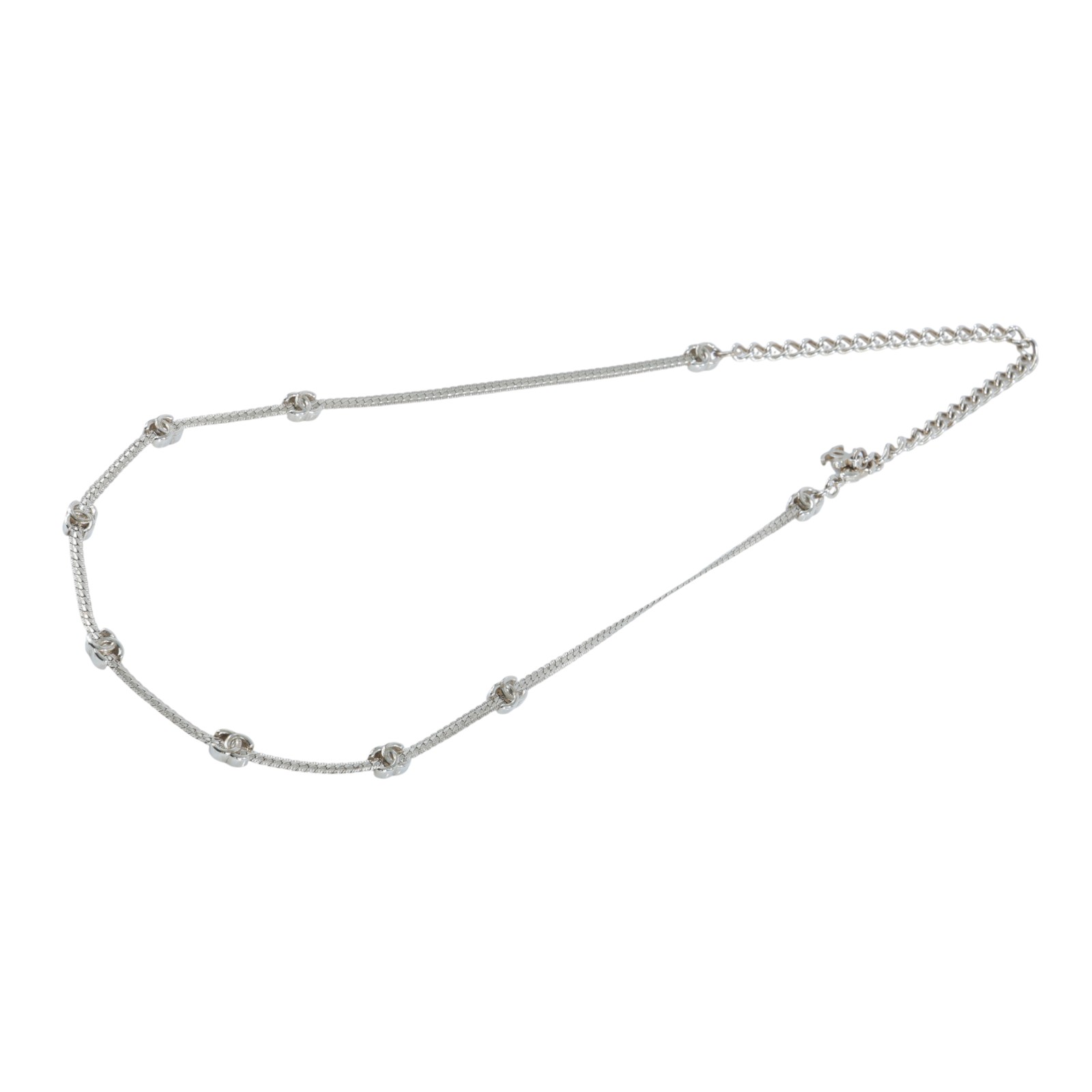 香奈兒 CHANEL CC LOGO 項鍊 頸鍊 鎖骨鍊 ABE254 B18058ABE254/A25V 淡金七花雙C項鍊 原廠盒子/內襯/購買證明影本