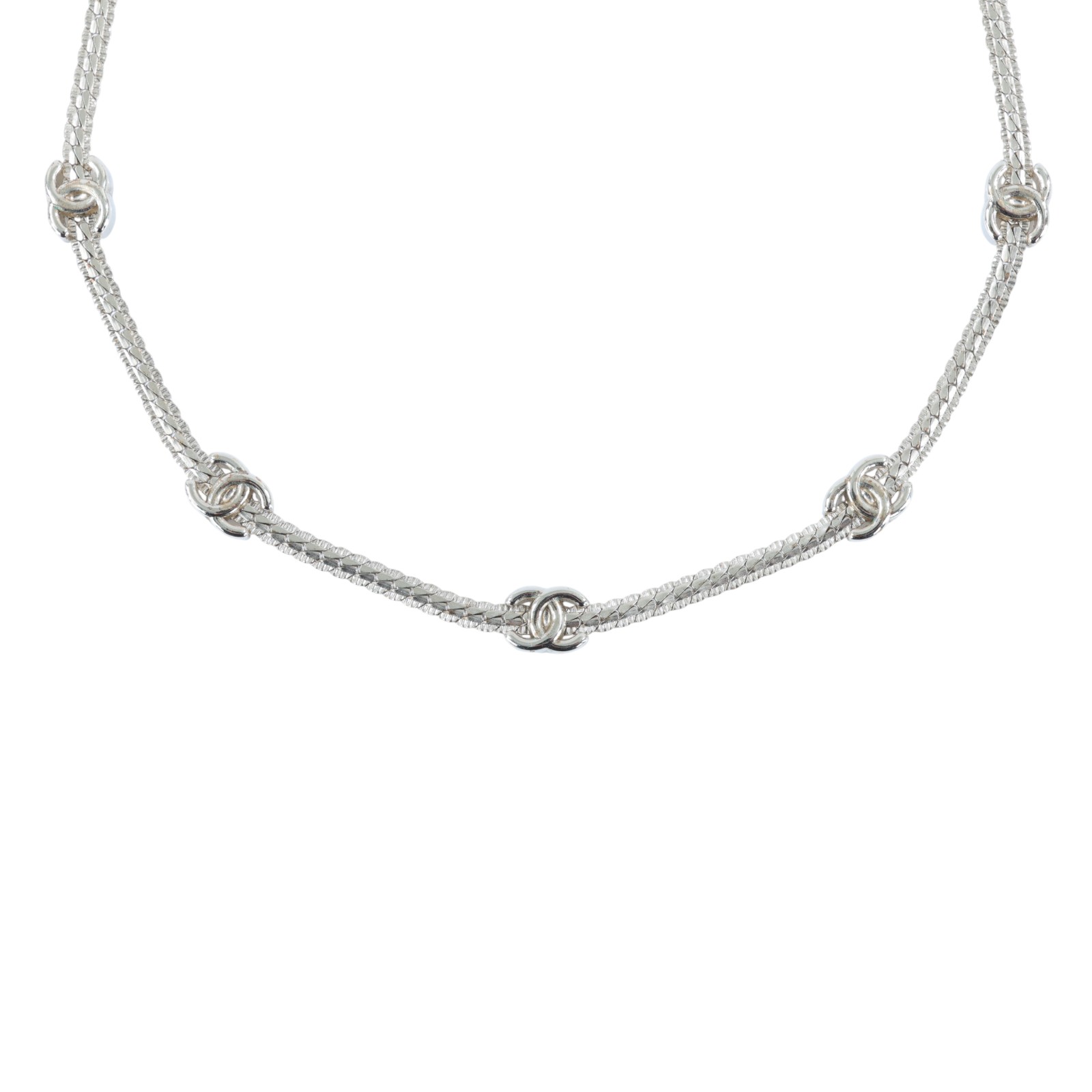 香奈兒 CHANEL CC LOGO 項鍊 頸鍊 鎖骨鍊 ABE254 B18058ABE254/A25V 淡金七花雙C項鍊 原廠盒子/內襯/購買證明影本