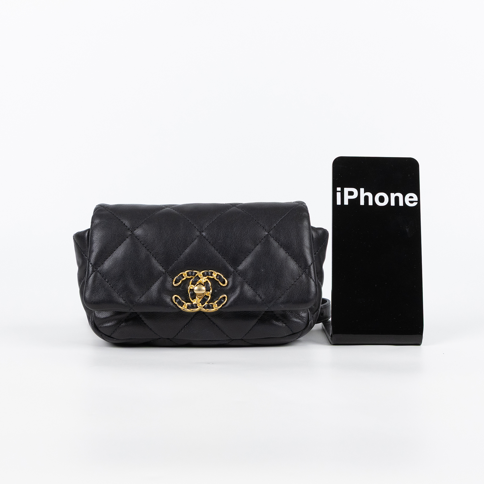 香奈兒 CHANEL CC LOGO 19 側背包 口蓋包 AS1163 28開黑19腰包 防塵袋/保證卡