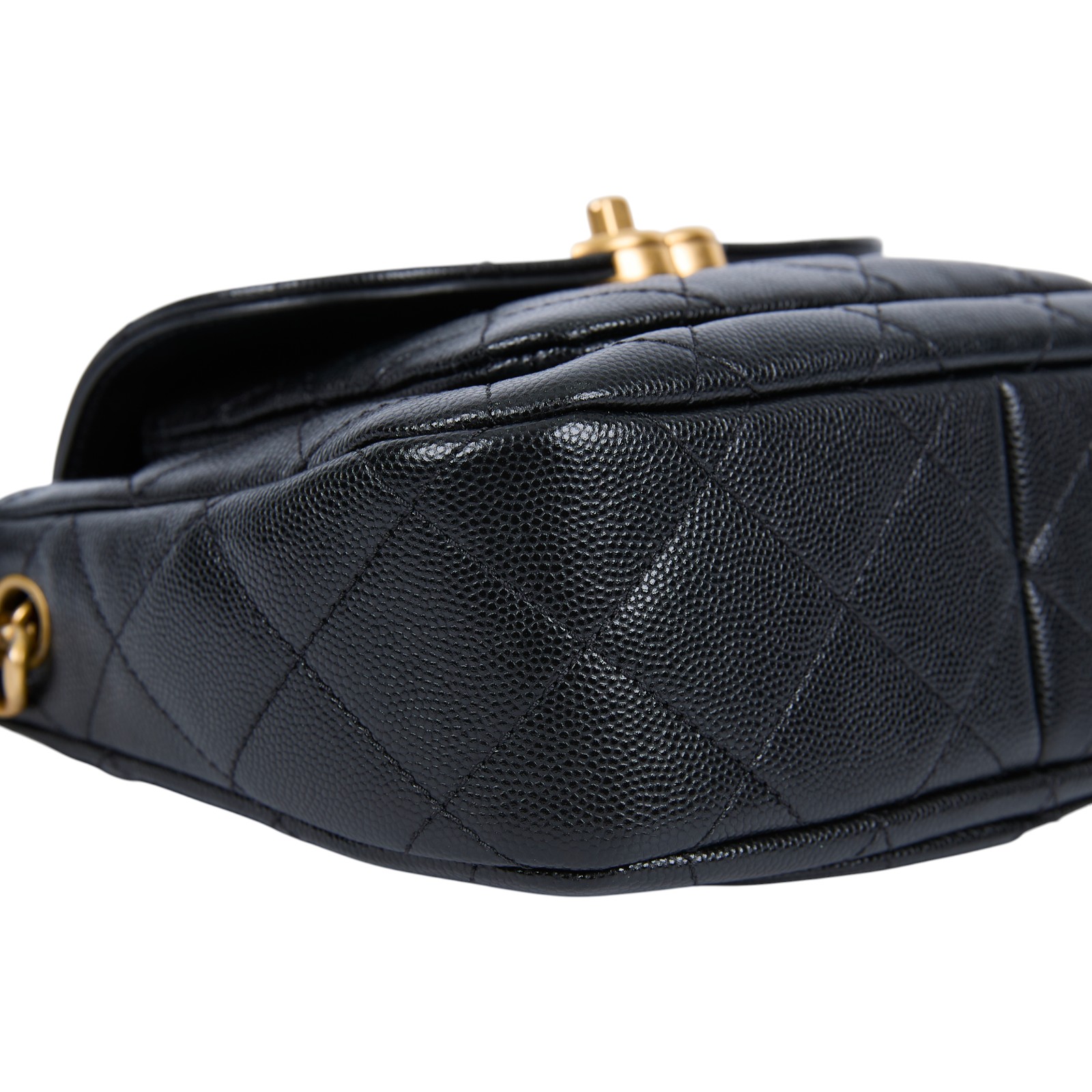 香奈兒 CHANEL CC LOGO MINI CF 口蓋包 肩背包 方胖子 AS4988 B17381 晶片款 黑金荔枝肩背包 原廠盒子/防塵袋/購買證明