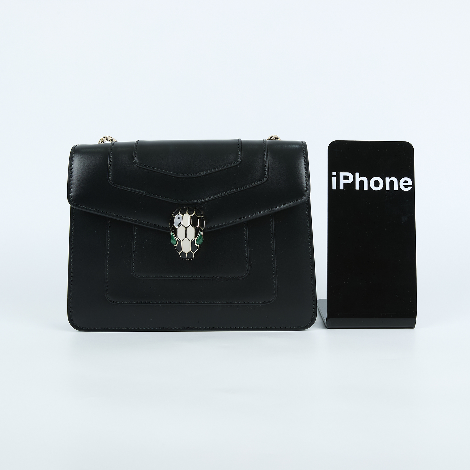 寶格麗 BVLGARI Serpenti Forever 斜挎包 黑色 34559 黑蛇頭包 防塵袋