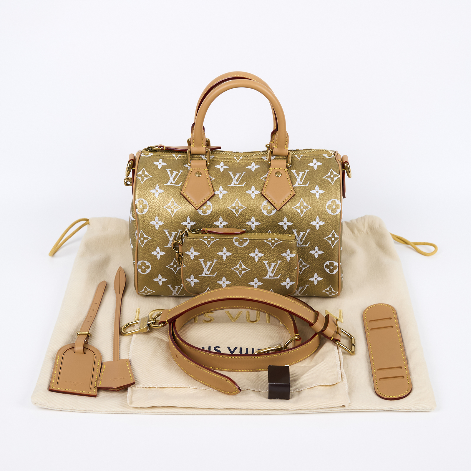 路易威登 LOUIS VUITTON Speedy P9 Bandoulière 25 手提 斜背 波士頓包 M26305 晶片款  防塵袋/背帶/鎖組/內袋