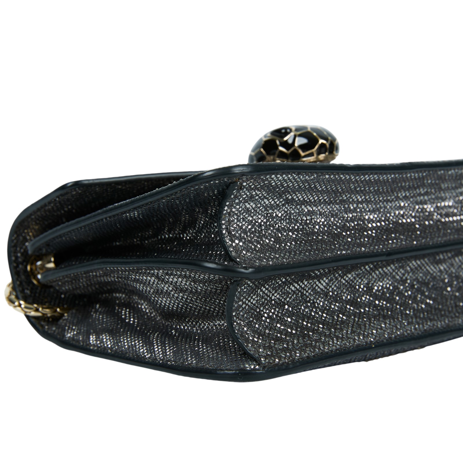 寶格麗 BVLGARI Serpenti Forever 口蓋包  銀蔥蛇頭包 鏡子/保證卡/雨衣