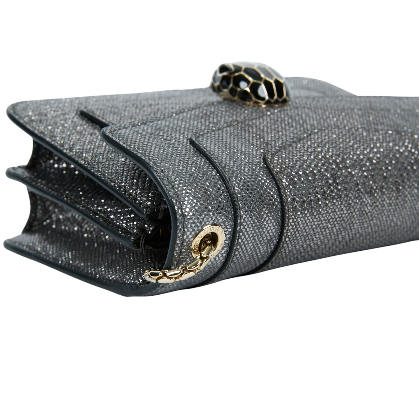 寶格麗 BVLGARI Serpenti Forever 口蓋包  銀蔥蛇頭包 鏡子/保證卡/雨衣