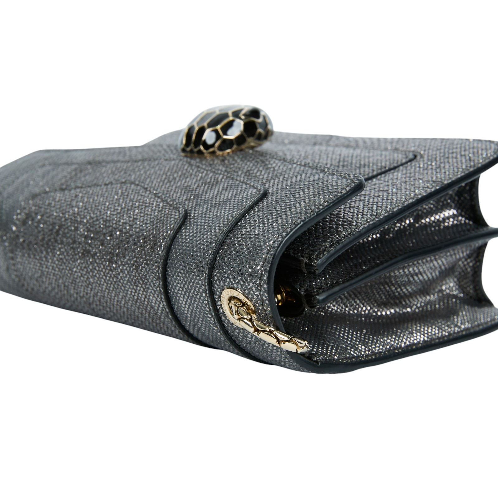 寶格麗 BVLGARI Serpenti Forever 口蓋包  銀蔥蛇頭包 鏡子/保證卡/雨衣