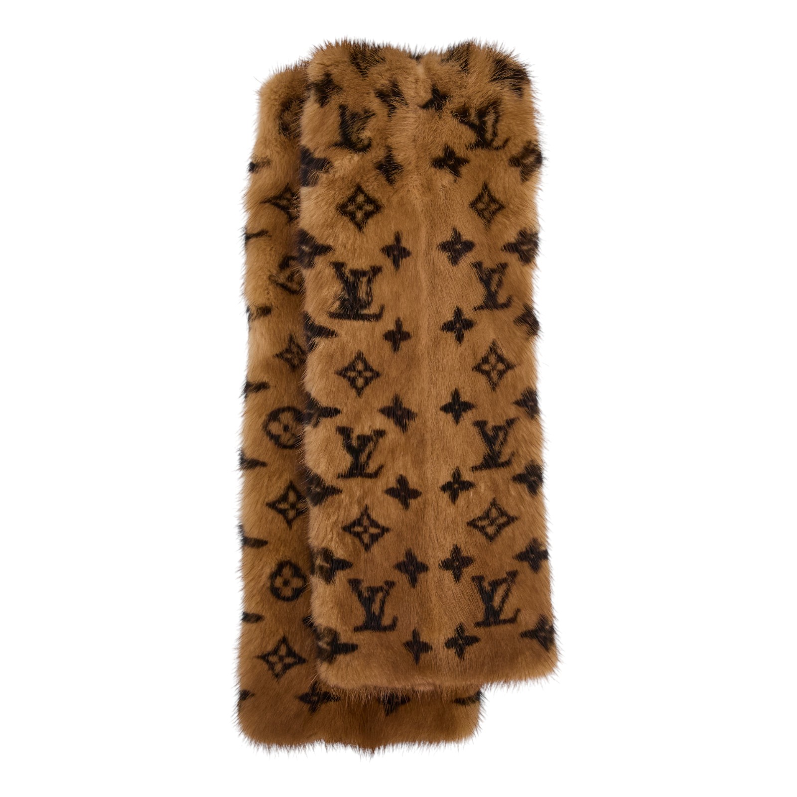 路易威登 LOUIS VUITTON Mink Echarpe 老花 披肩 圍巾 M72245 棕毛老花圍巾 無附屬品