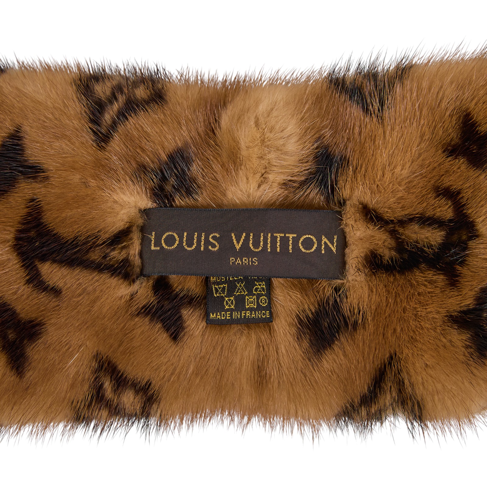 路易威登 LOUIS VUITTON Mink Echarpe 老花 披肩 圍巾 M72245 棕毛老花圍巾 無附屬品