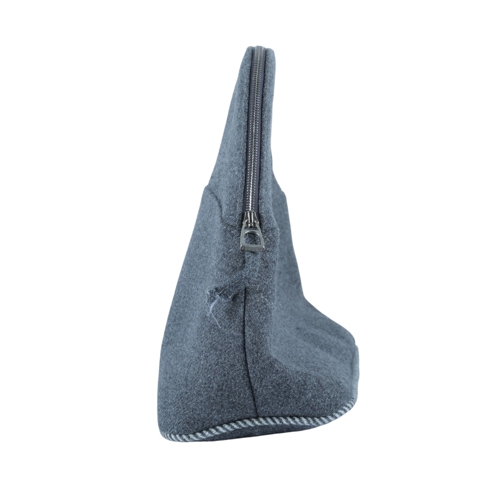 愛馬仕 Hermes Bolide Animaux Nattes 收納包 珍珠灰 H103834Mv03  灰小馬圖案手拿包 無附屬品