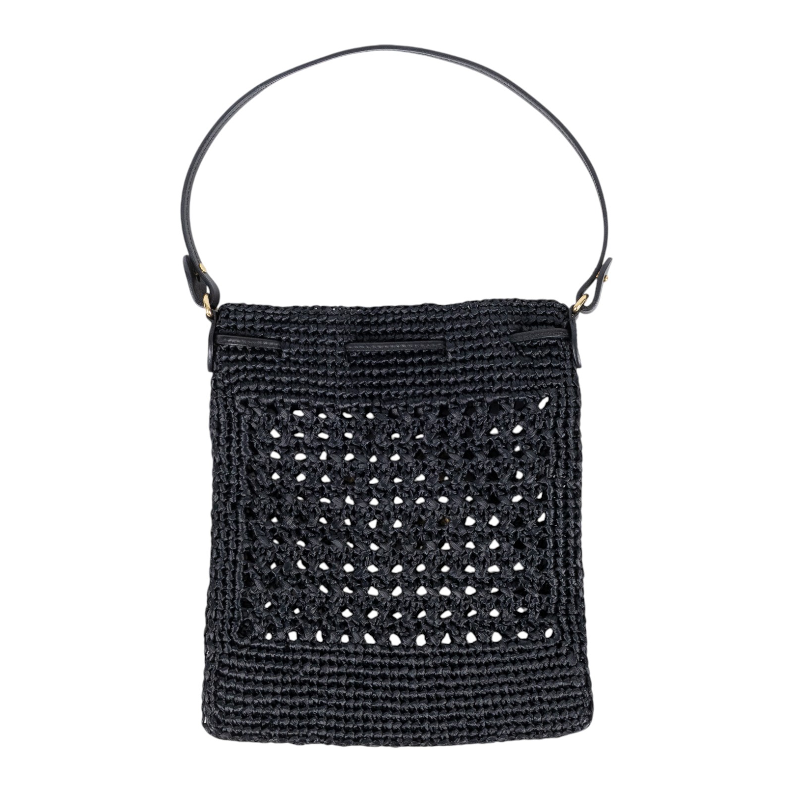 繆繆 MIU MIU 編織迷你包 5ND016_2DO1 黑編織迷你束口手提包 無附屬品