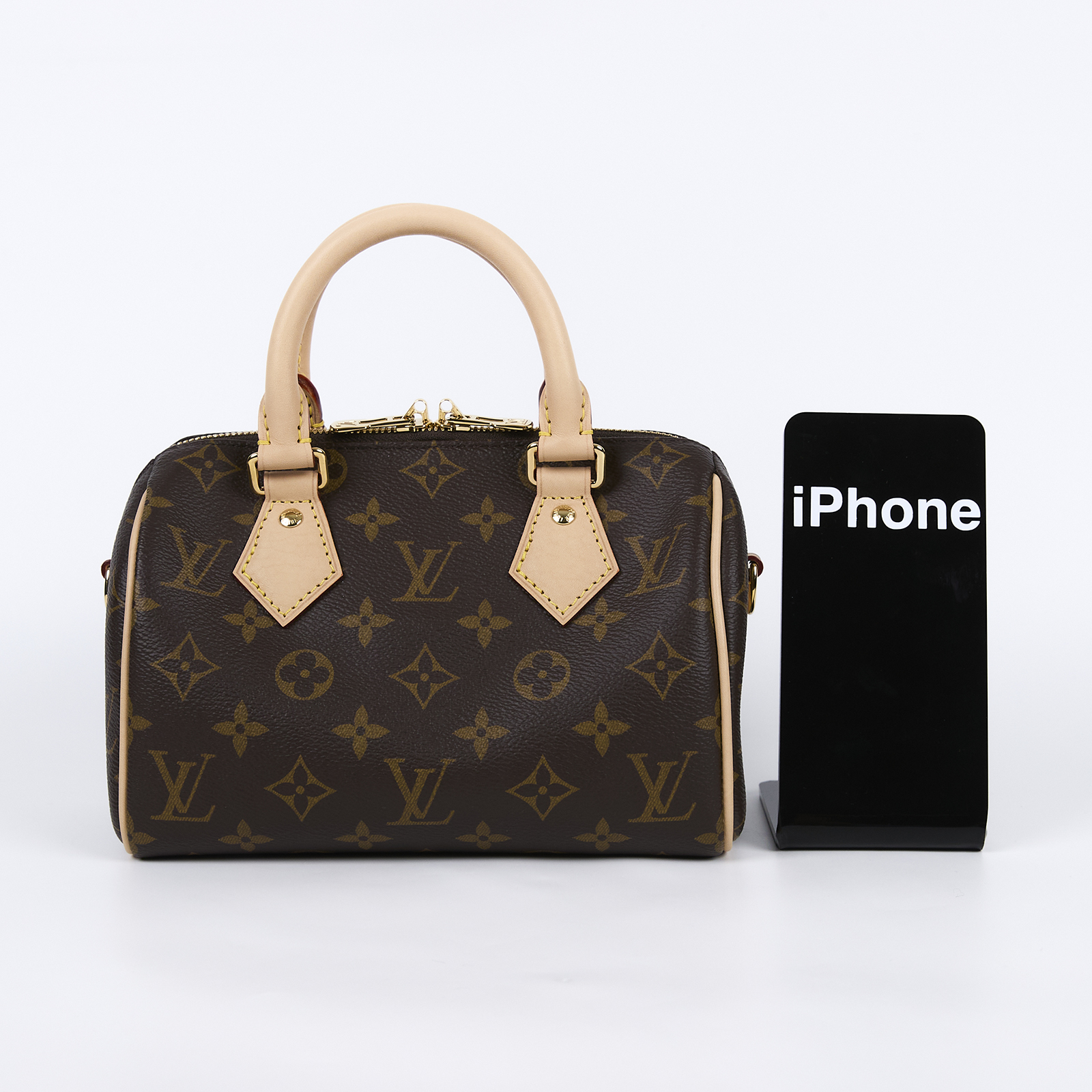 路易威登 LOUIS VUITTON Speedy Bandoulière 20 米色 帆布 手提 斜背 波士頓包 M46222 晶片款  防塵袋/購買證明/鎖組